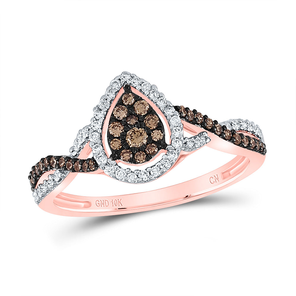 1/3Ct-Diamond Cognac Natural Brown Ring (2.03 grams)