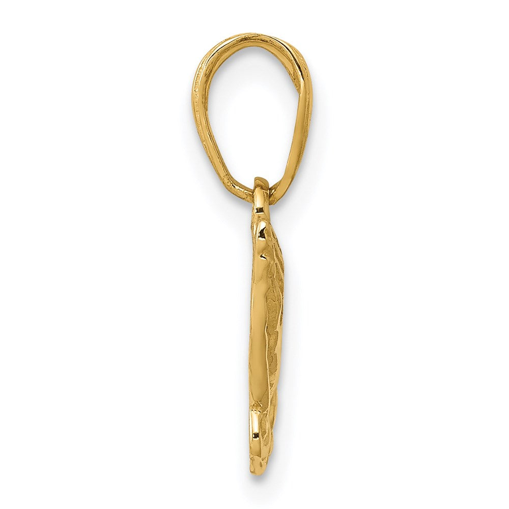 14k Yellow Gold 13 mm Praying Hands Pendant (0.83 grams)