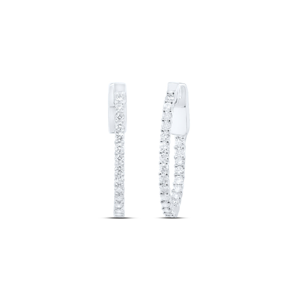 1/2Ctw-Nat Dia Nk Fashion Oval Hoop Earring