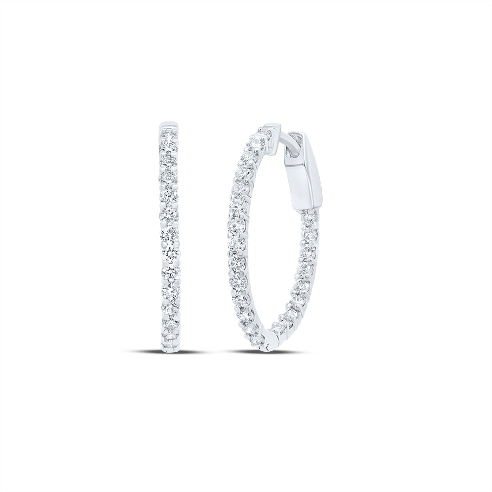 10Kt Gold 1Ctw-Dia Nk Fashion Oval Hoop Earring