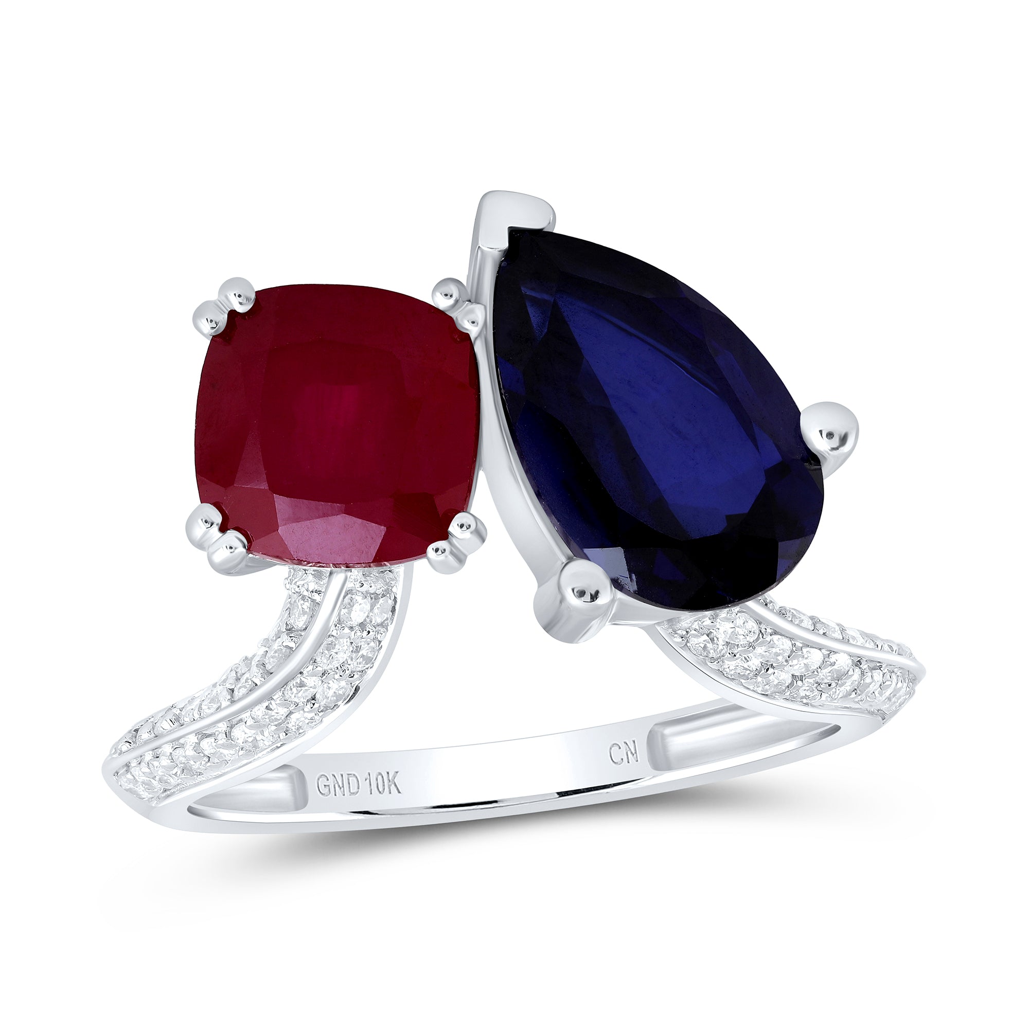 1/4Ctw-Dia Cn 11X7 Mm Ps-Bs,7 Mm Cu-Ru Synthetic Ring (3.89 grams)