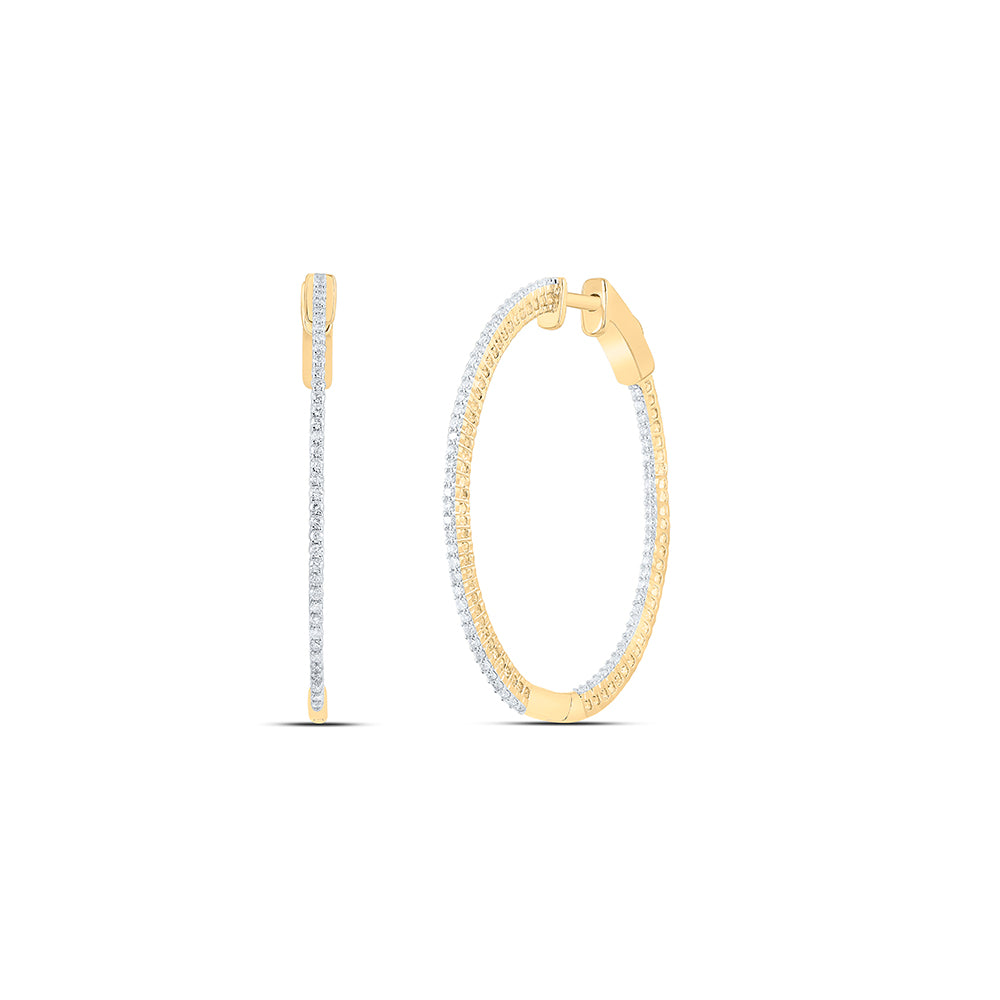 10Kt Gold 1/2Ctw-Dia Cn Fashion Oval Hoops Earring