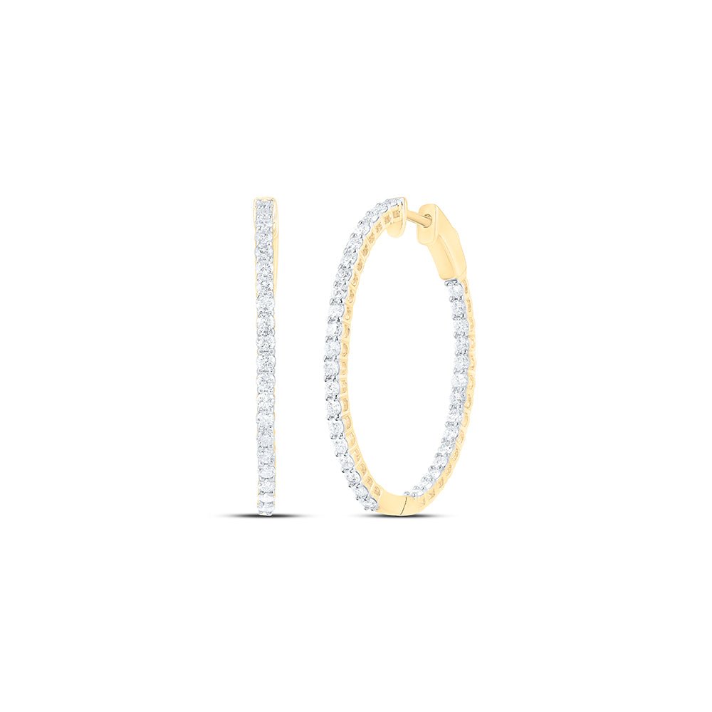 10Kt Gold 2Ctw-Dia Cn Fashion Oval Hoops Earring