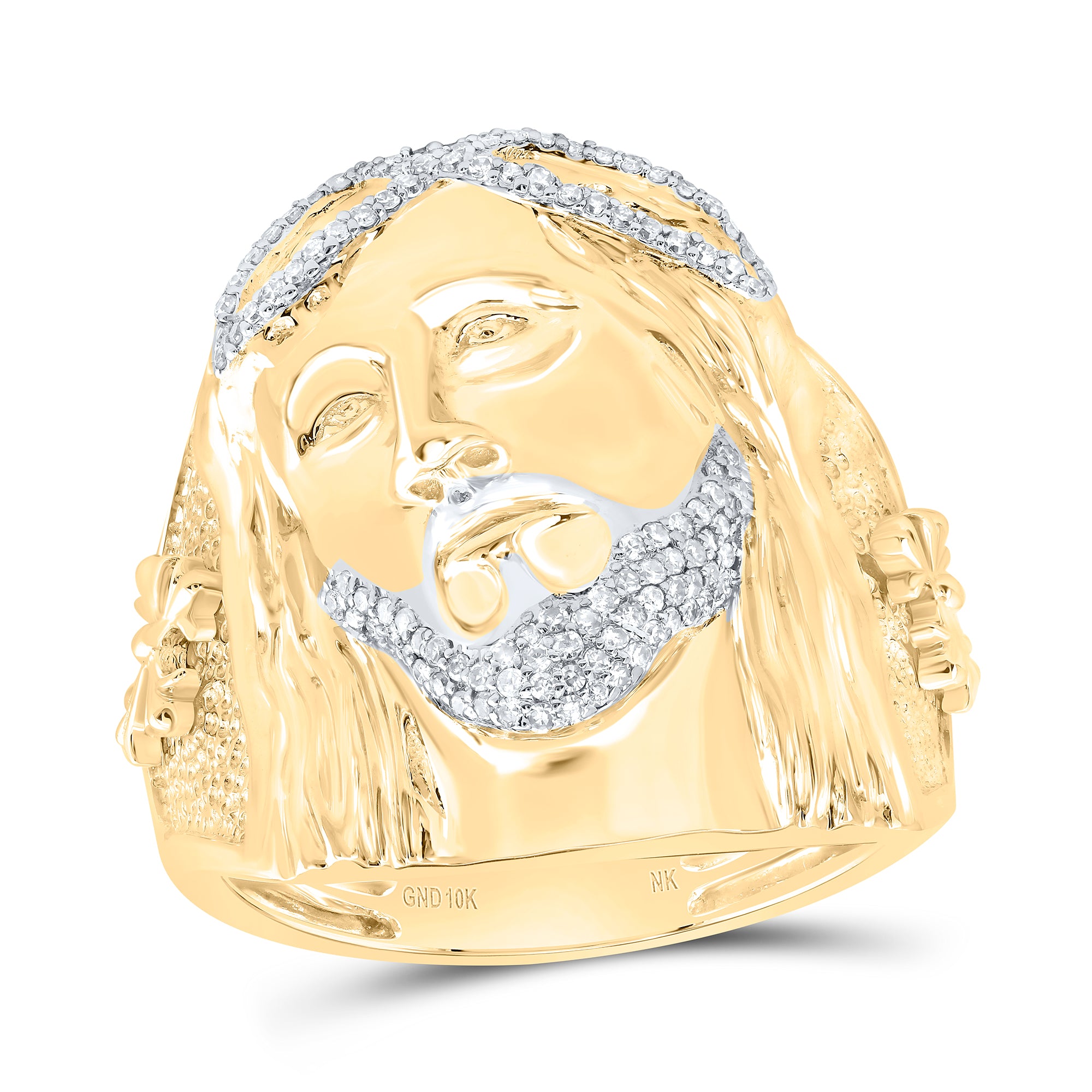 1/3Ctw-Dia Nk Jesus Mens Ring (12.15 grams)