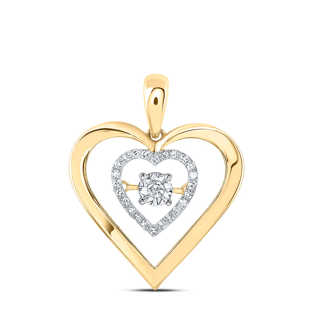 10Kt Gold 1/4Ctw Dia Nk Twinkle Diamond Heart Pendant