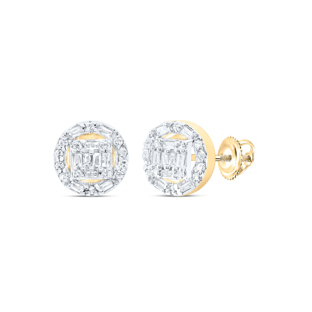 10Kt Gold 1/3Ctw-Dia P1 Gift Round Baguette Earring