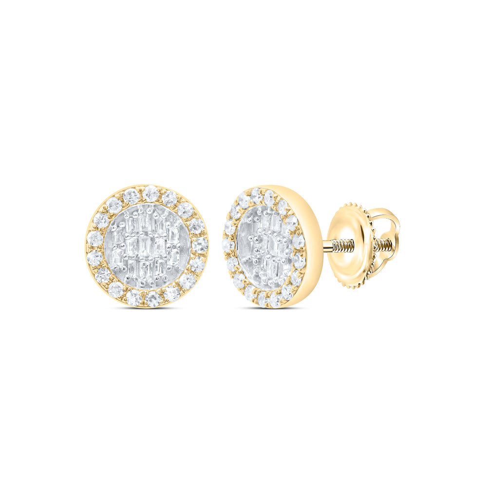 10Kt Gold 1/3Ctw-Dia P1 Gift Round Baguette Earring