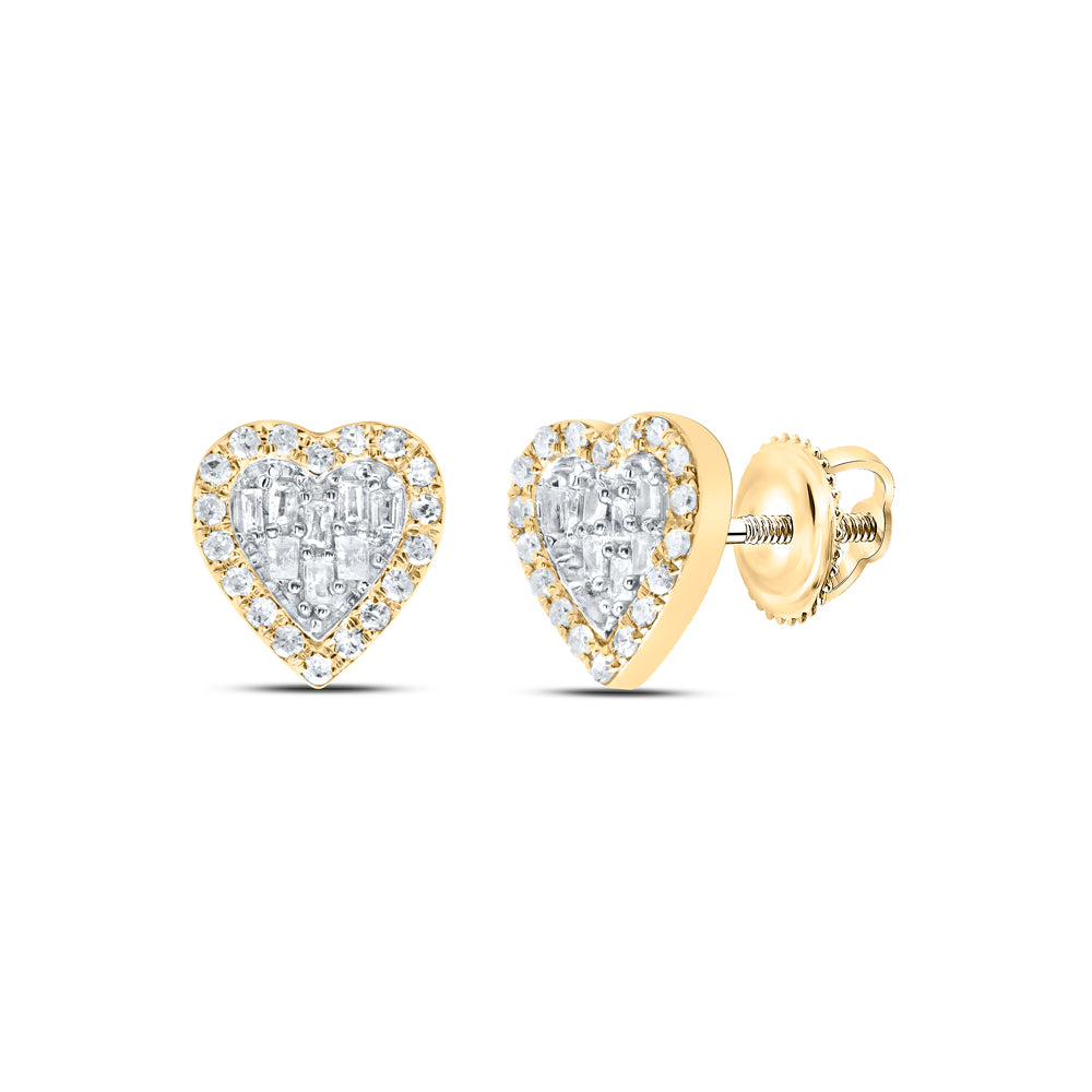 10Kt Gold 1/3Ctw-Dia P1 Gift Heart Baguette Earring