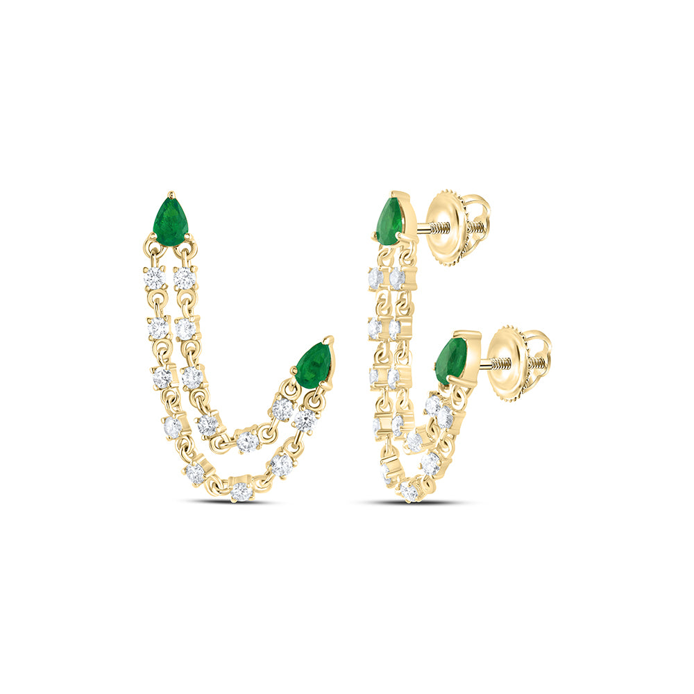 5/8Ctw-Nat Dia Ana M 4X3Mm Ps-Em Nat Gem Dangling Earring