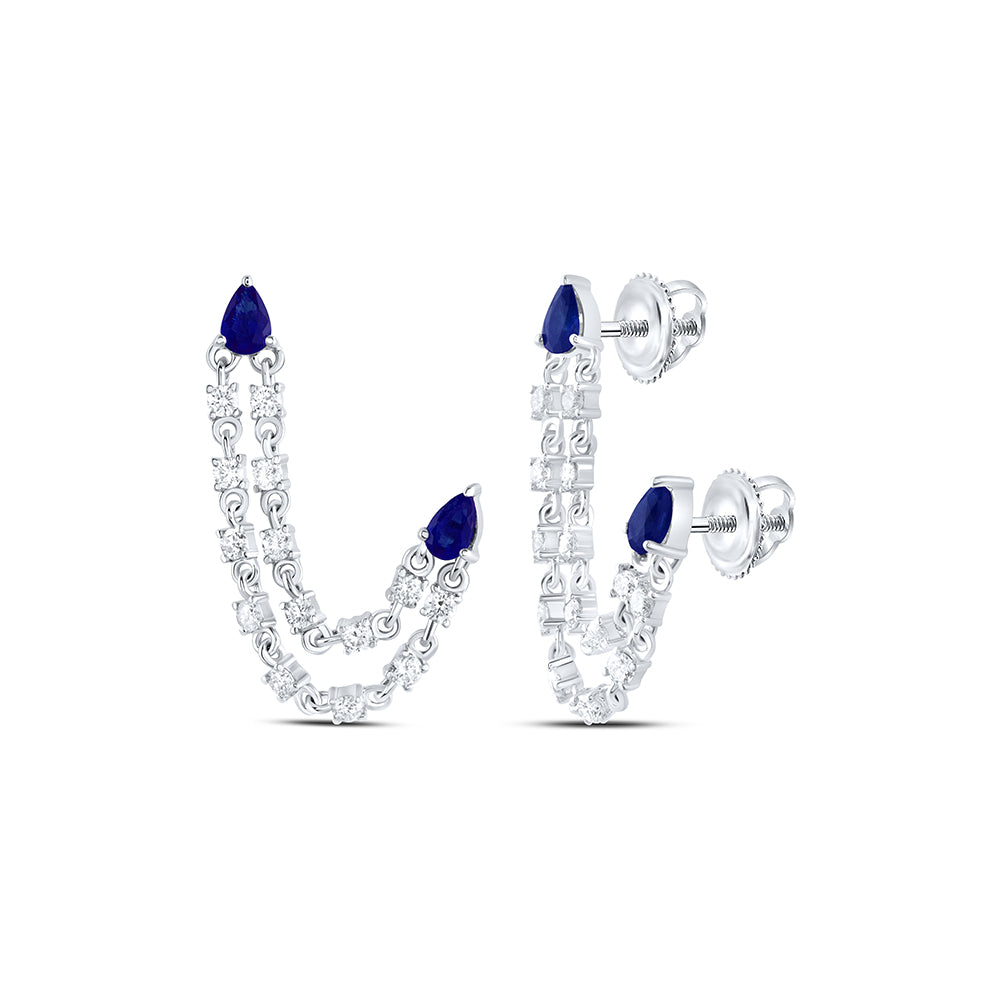 5/8Ctw-Nat Dia Ana M 4X3Mm Ps-Bs Nat Gem Dangling Earring