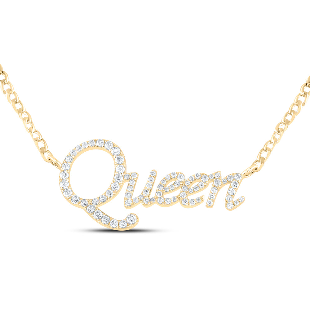 14Kt Gold 1 Ctw-Diamond Ana M Queen" Fashion Necklace(18 Inch)"