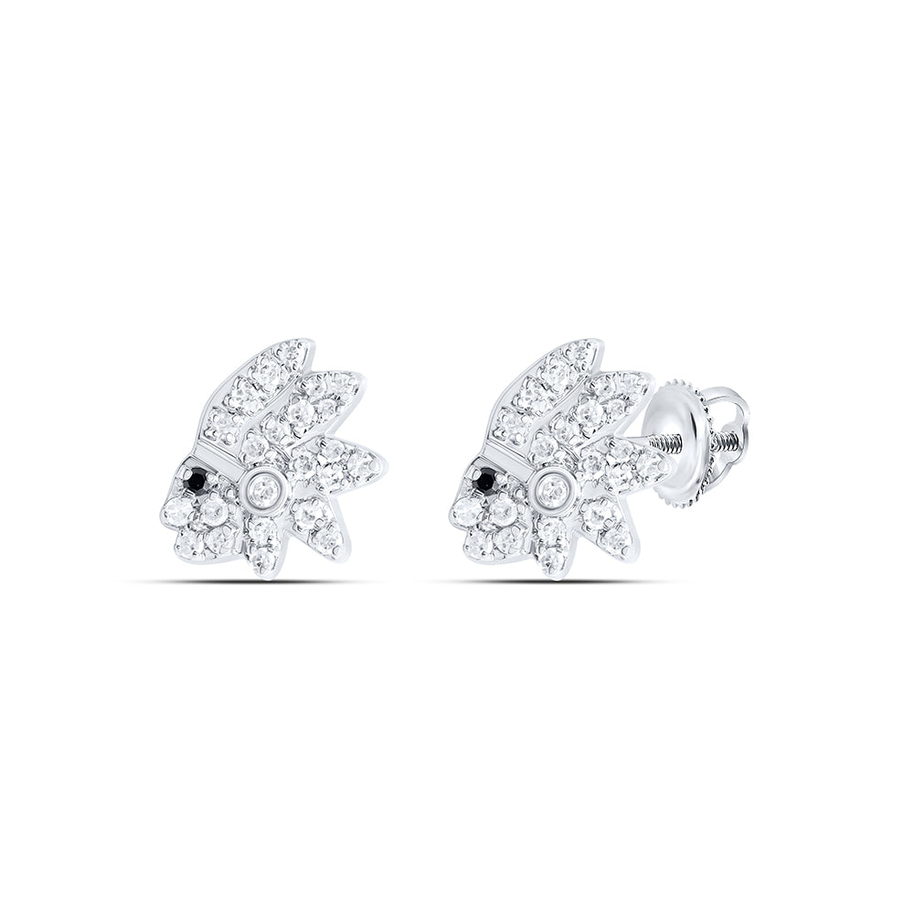 10Kt Gold 1/4Ctw-Dia P1 Gift Rd-Black Diamond Earring