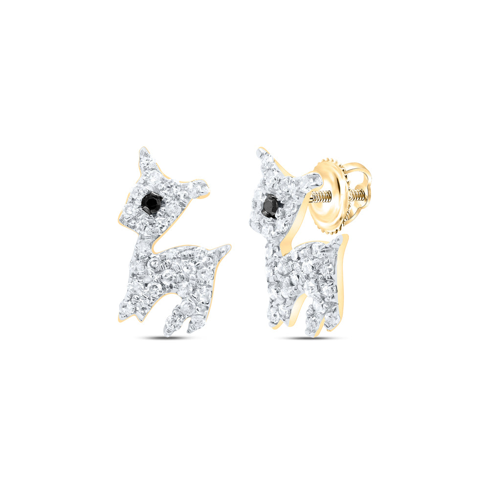 10Kt Gold 1/6Ctw-Dia P1 Gift Rd-Black Diamond Earring