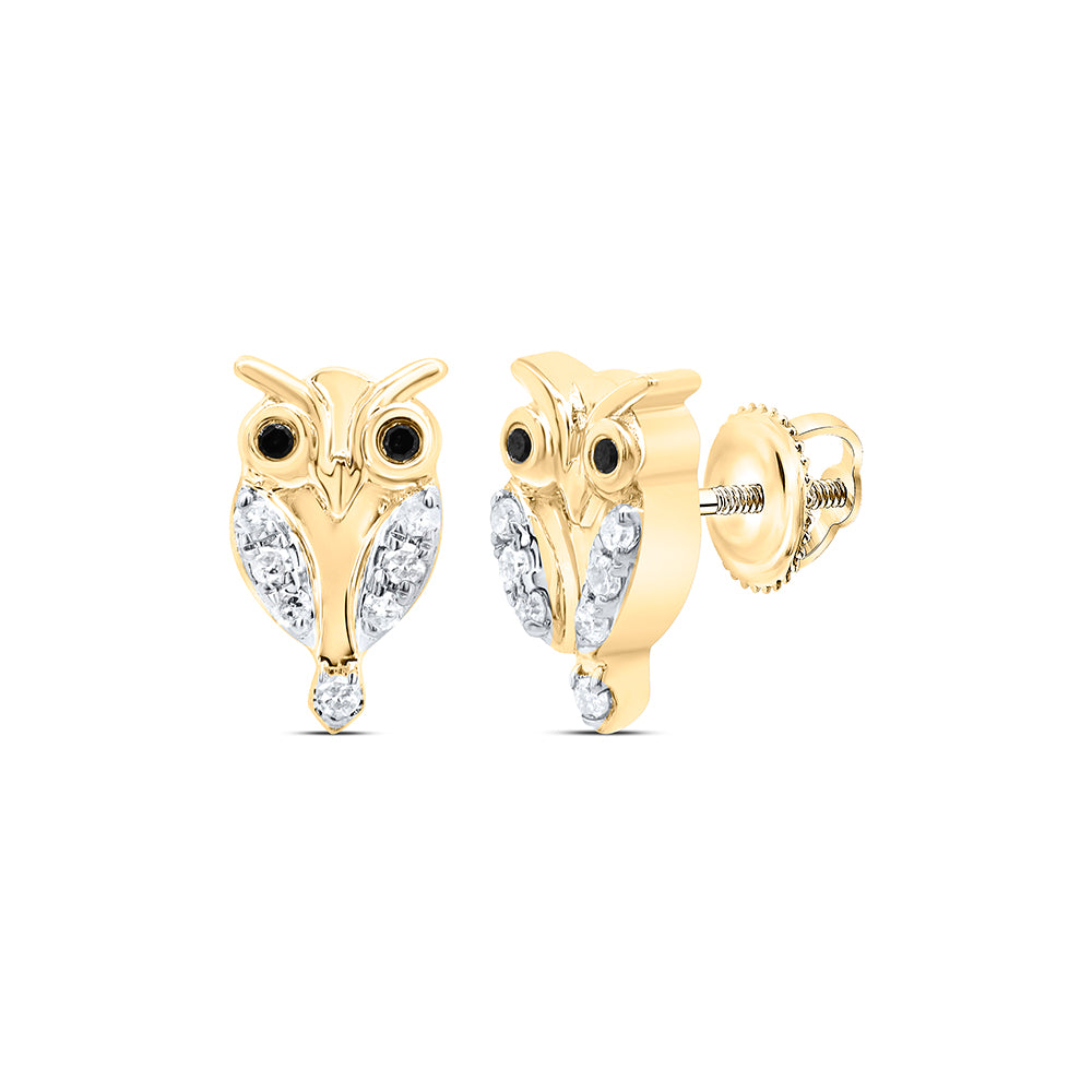 10Kt Gold 1/10Ctw-Dia P1 Gift Rd-Black Diamond Earring