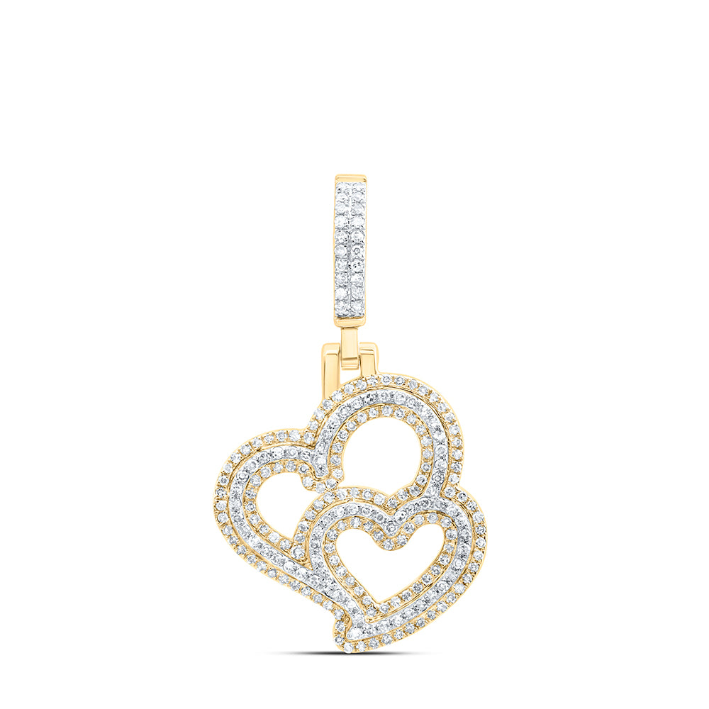 10Kt Gold 1/2Ct Dia Nk Double Heart Pendant