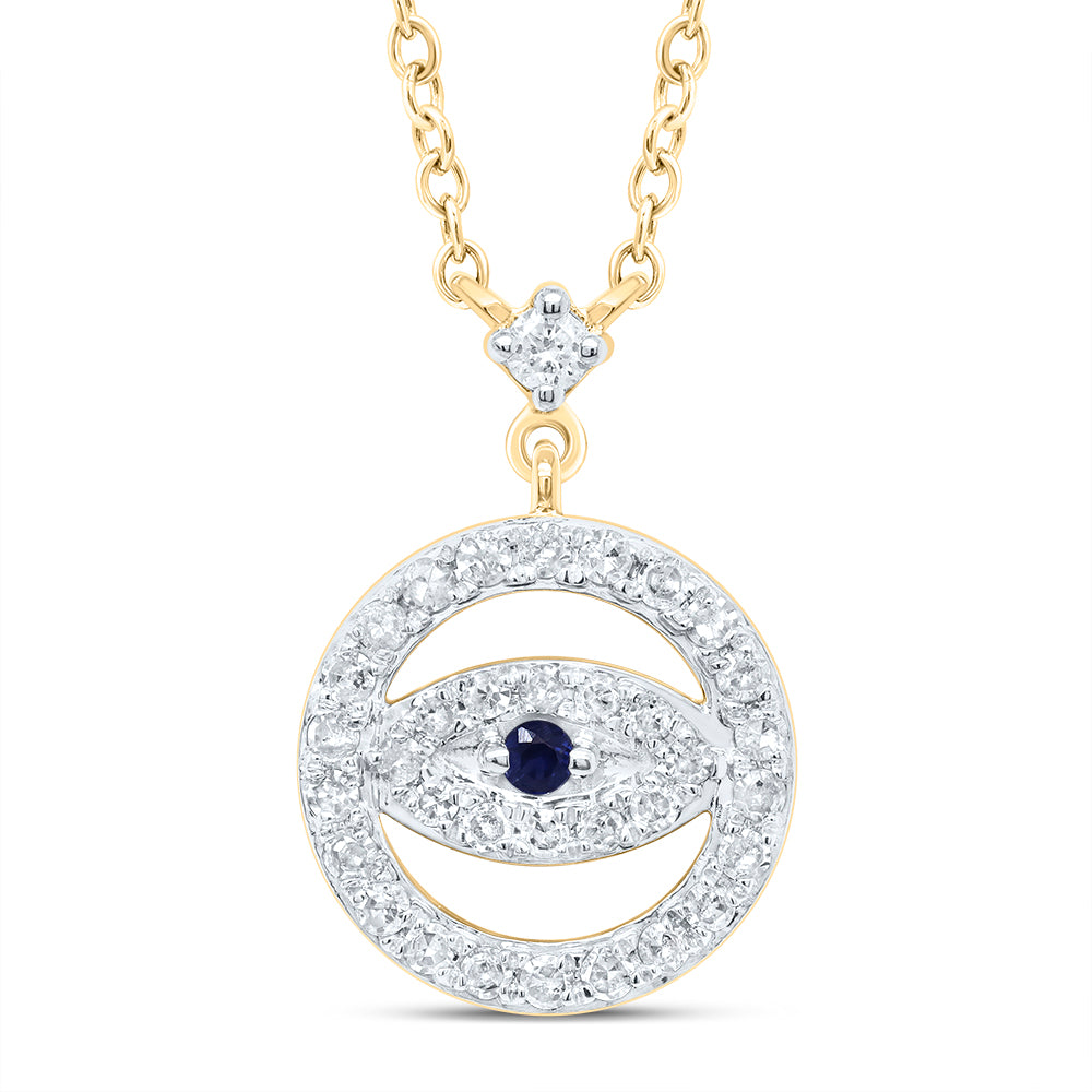 10Kt Gold 1/4Ctw-Diamond Rd-Bs Nat Gem Gift Necklace