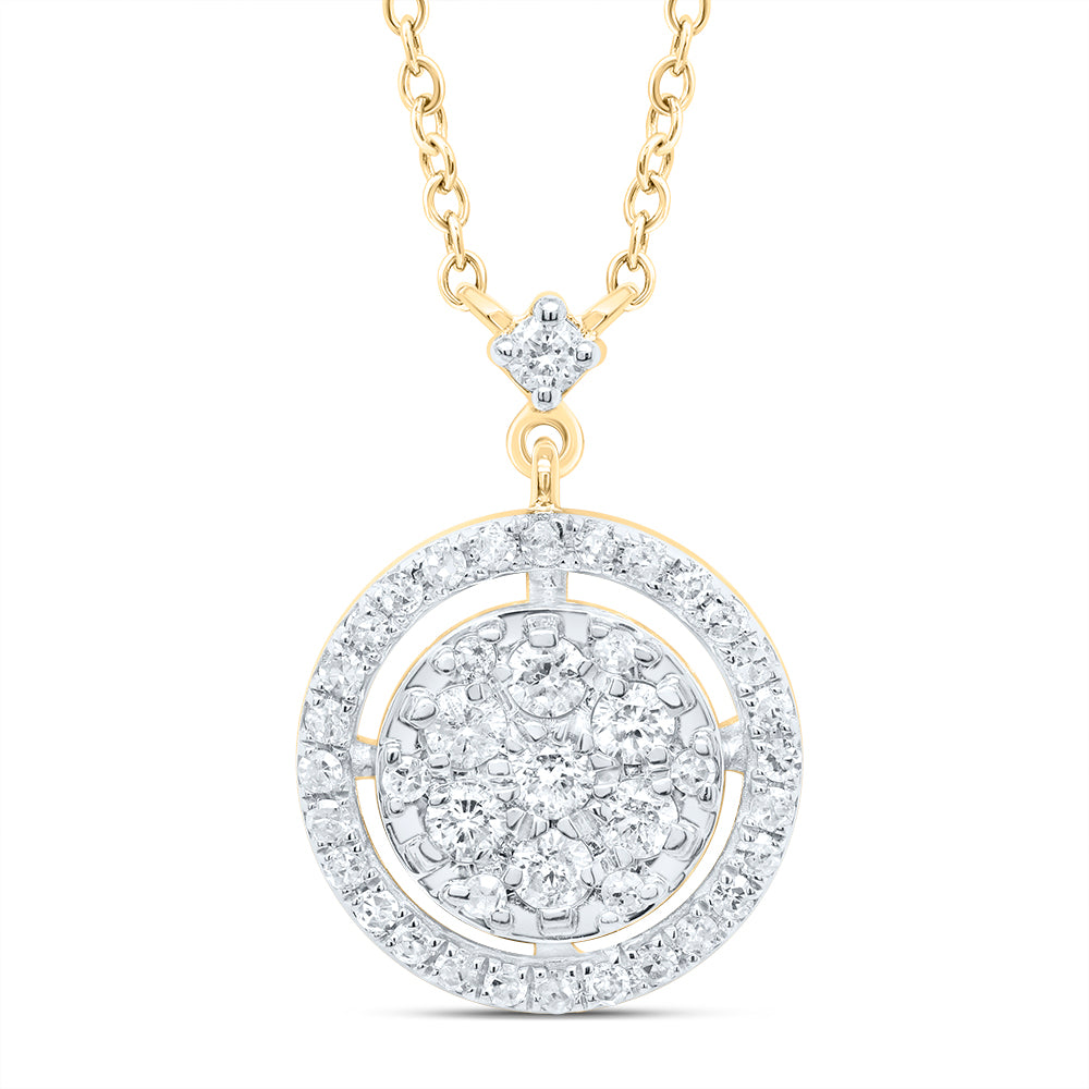 10Kt Gold 1/3Ctw-Diamond Gift Round Necklace (18 Inch)