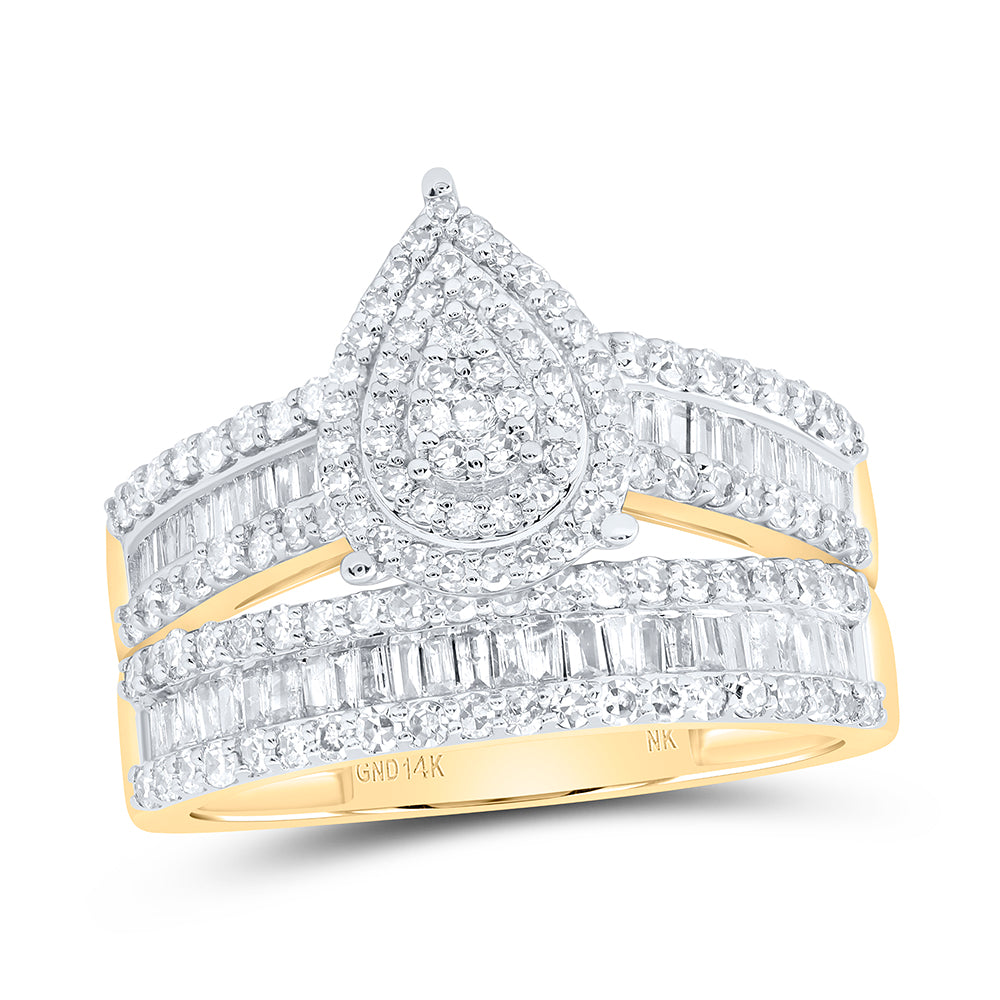 1 3/4CTW-DIA NK PEAR TRIO SET