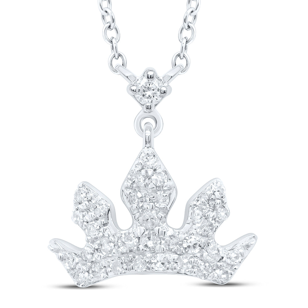 10Kt Gold 1/6Ctw-Diamond Gift Crown Necklace (18 Inch)