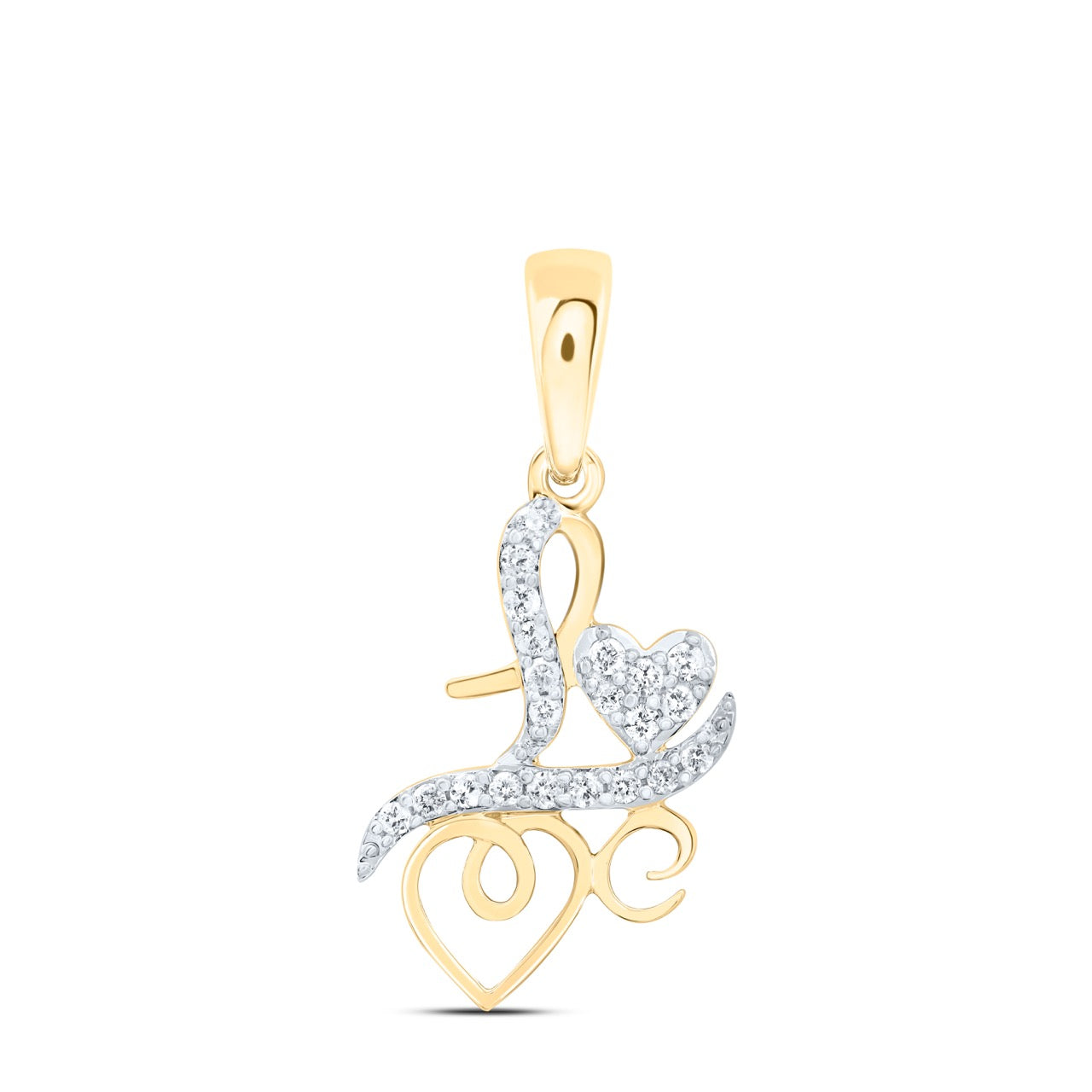 10Kt Gold 1/8Ct-Dia Cn Gift Heart Pendant