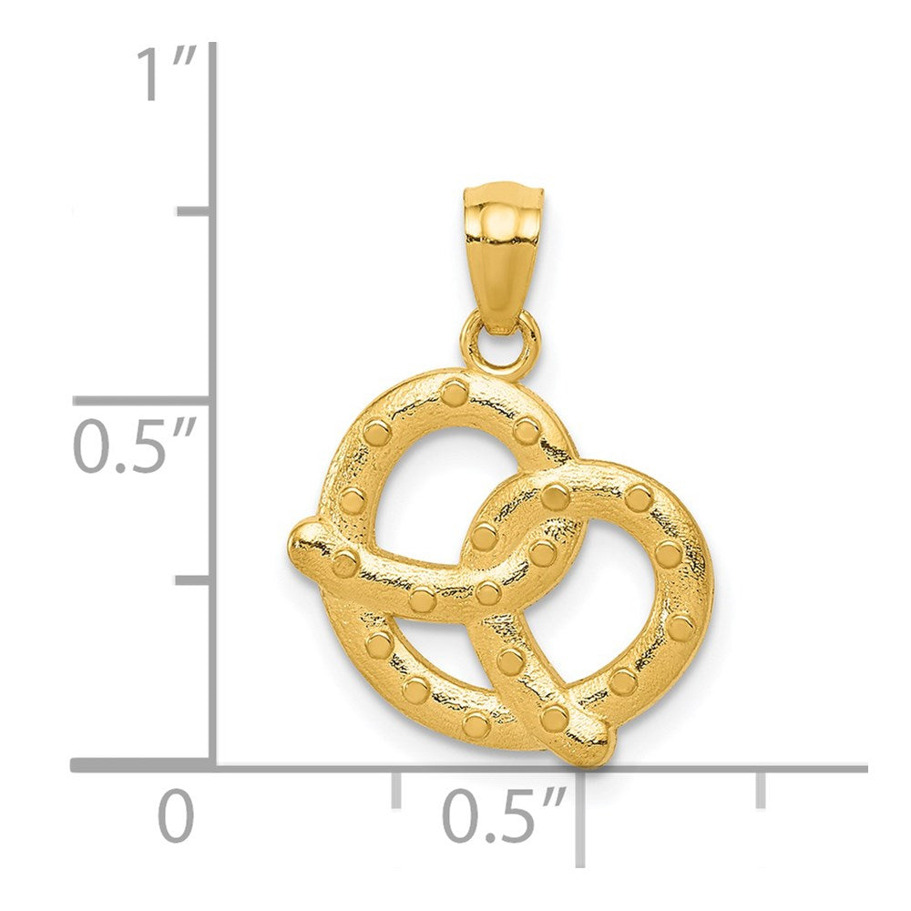 14k Yellow Gold 15 mm Pretzel Pendant (0.8 grams)