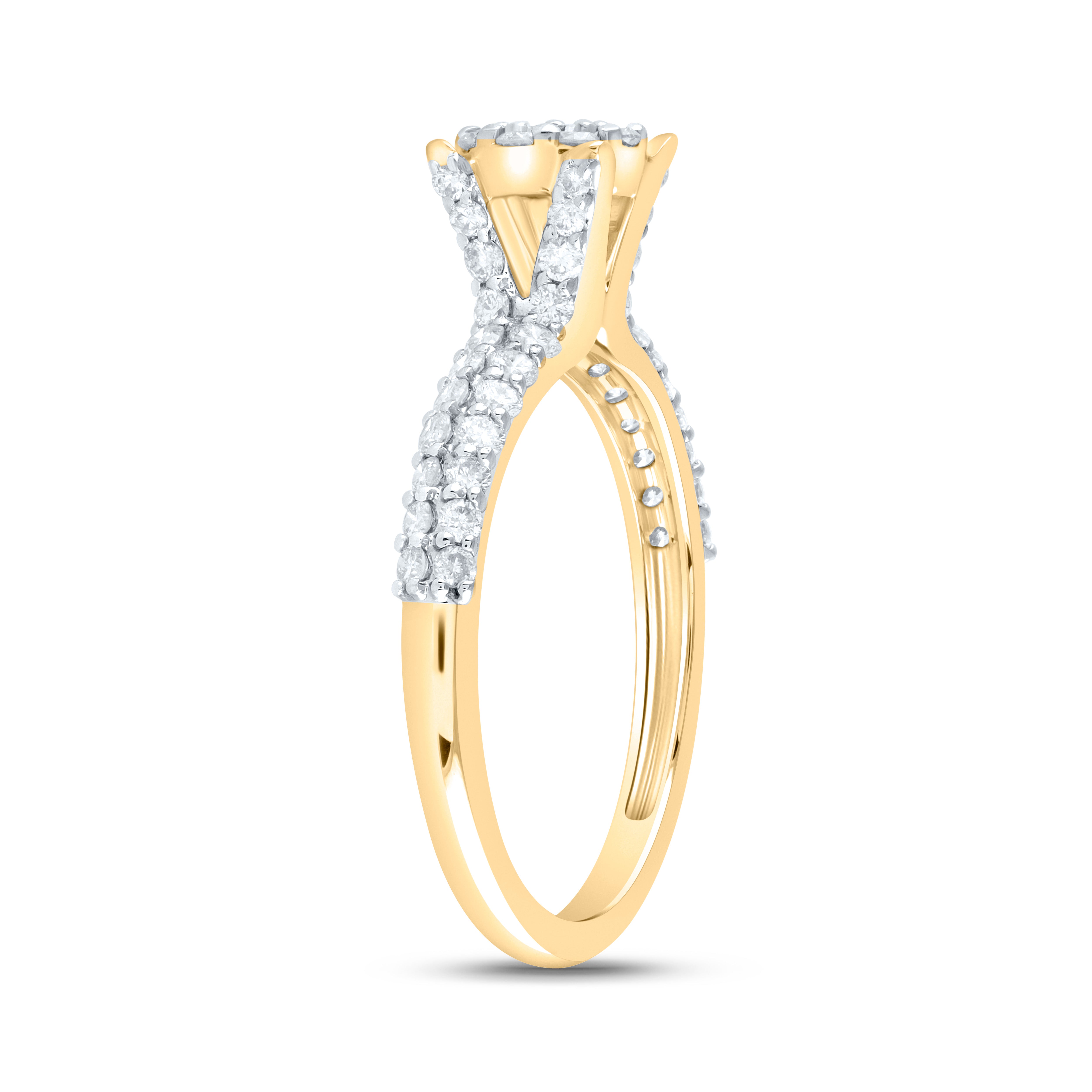 3/4Ctw-Nat Dia Ana M Fashion Ring (2.72 grams)