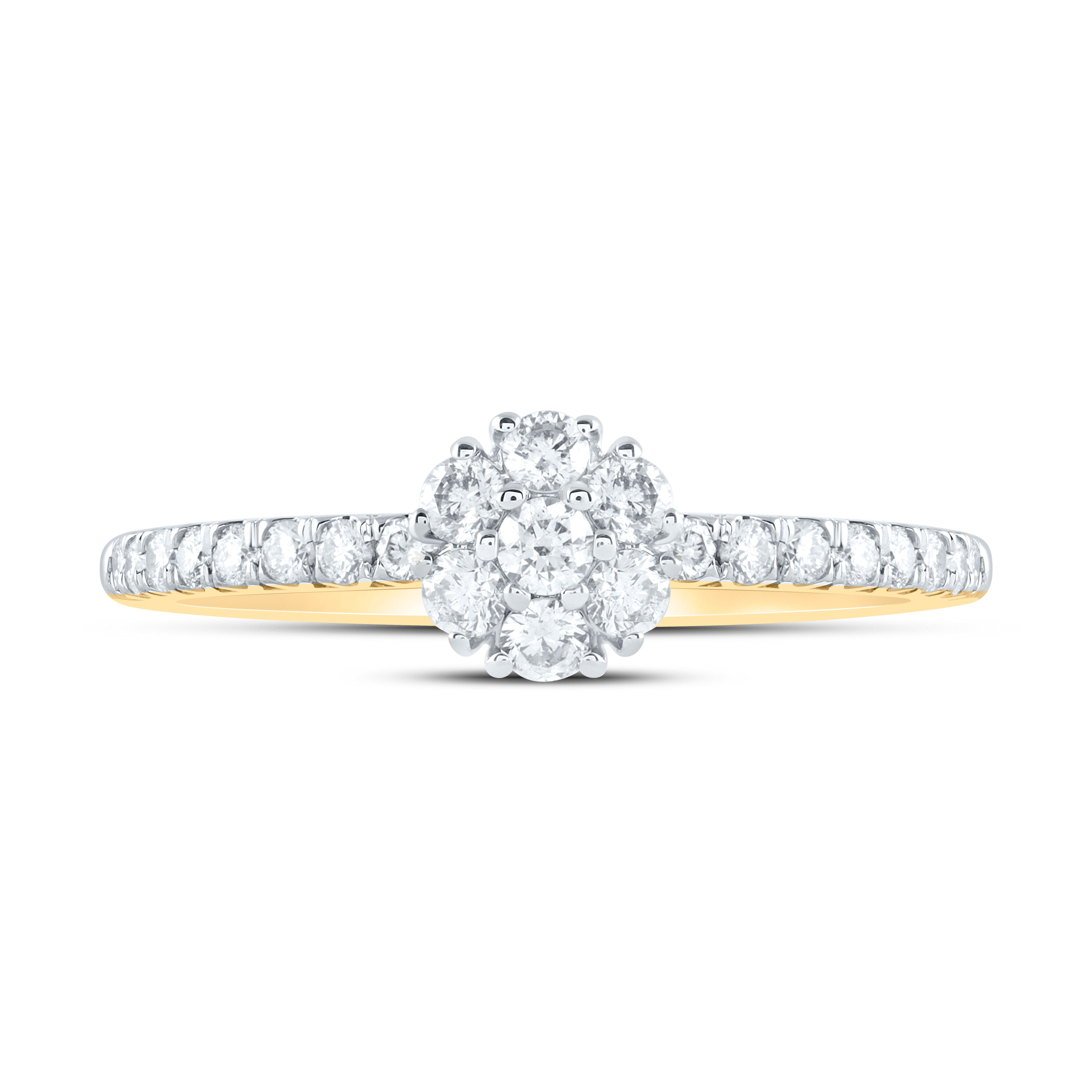 1/2Ctw-Nat Dia Ana M Flower Fashion Ring (2.21 grams)