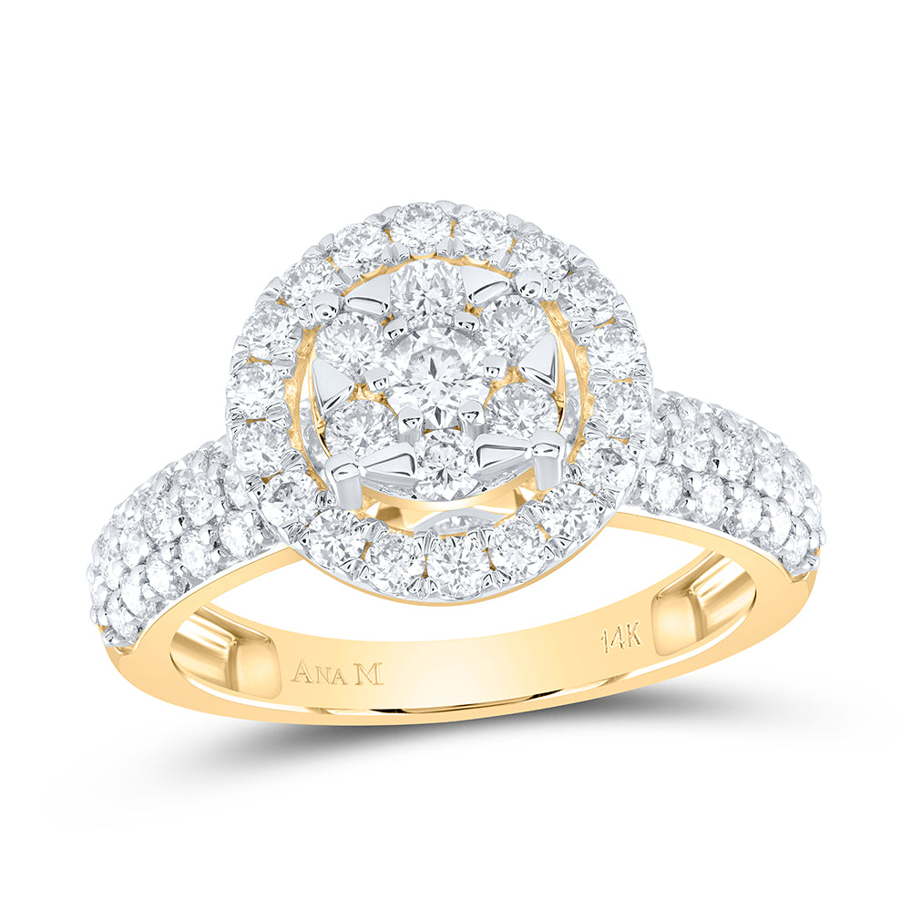 1 3/8Ctw-Nat Dia Ana M Fashion Ring (3.61 grams)