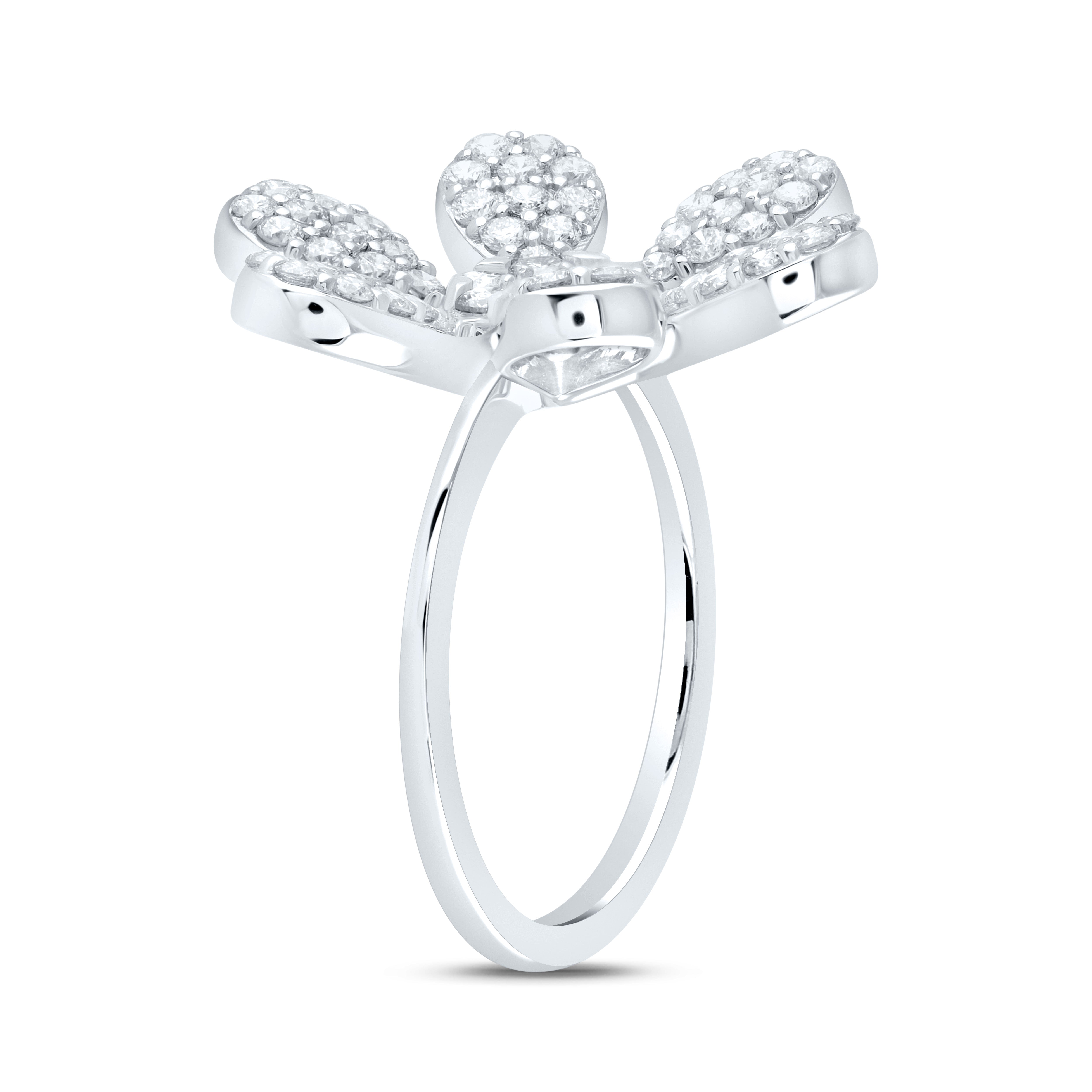 1 1/4Ctw-Nat Dia Ana M Flower Fashion Ring (3.73 grams)