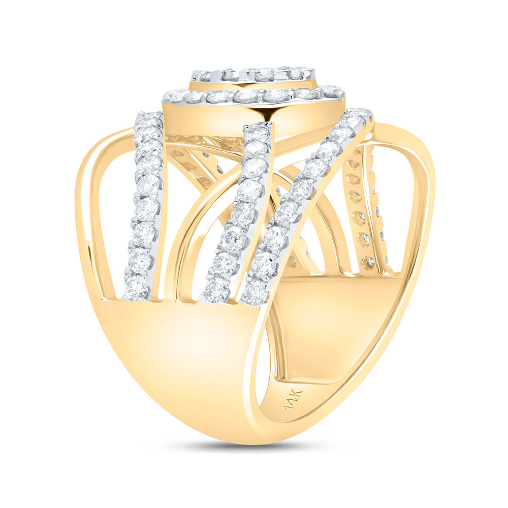 1 1/2Ctw-Nat Dia Ana M Fashion Ring (6.88 grams)