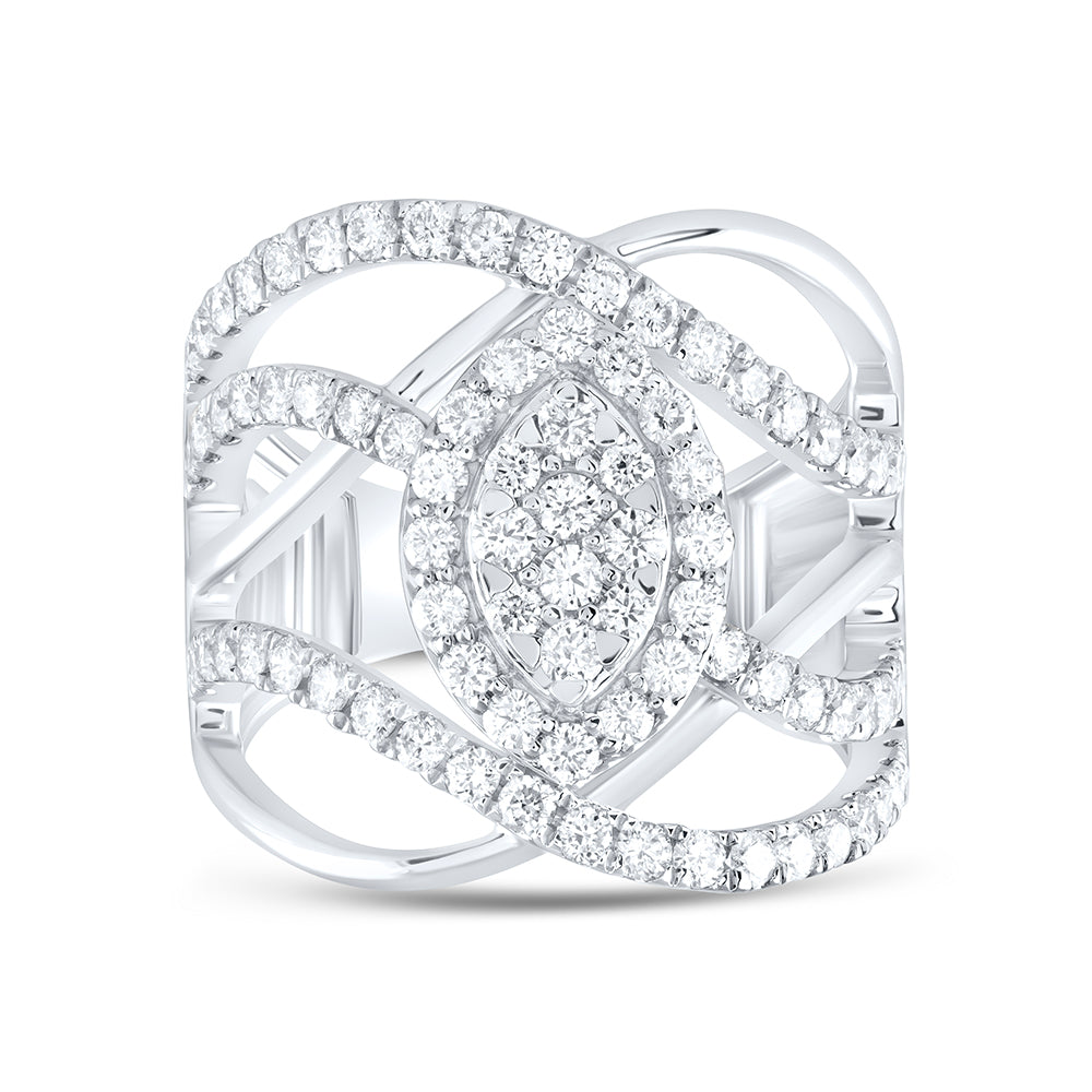 1 1/2Ctw-Nat Dia Ana M Fashion Ring (7.12 grams)