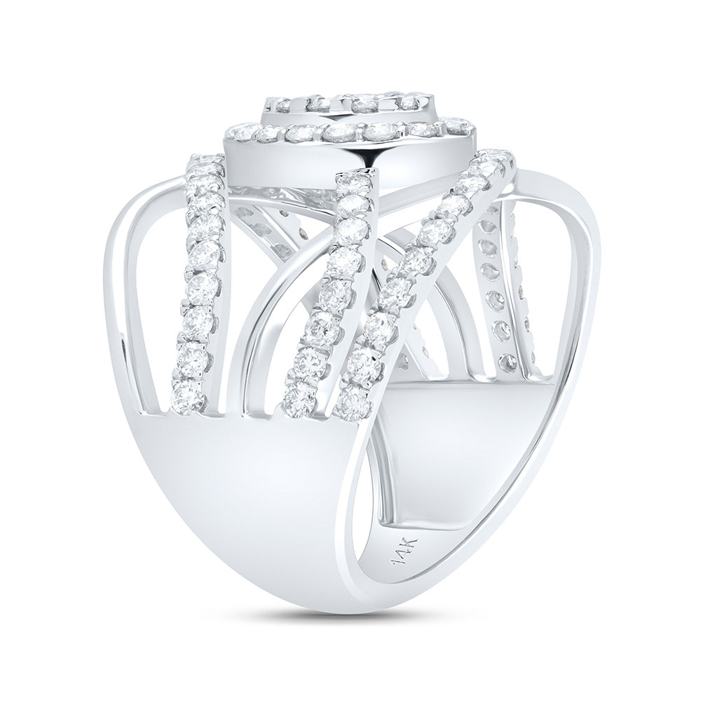 1 1/2Ctw-Nat Dia Ana M Fashion Ring (7.12 grams)