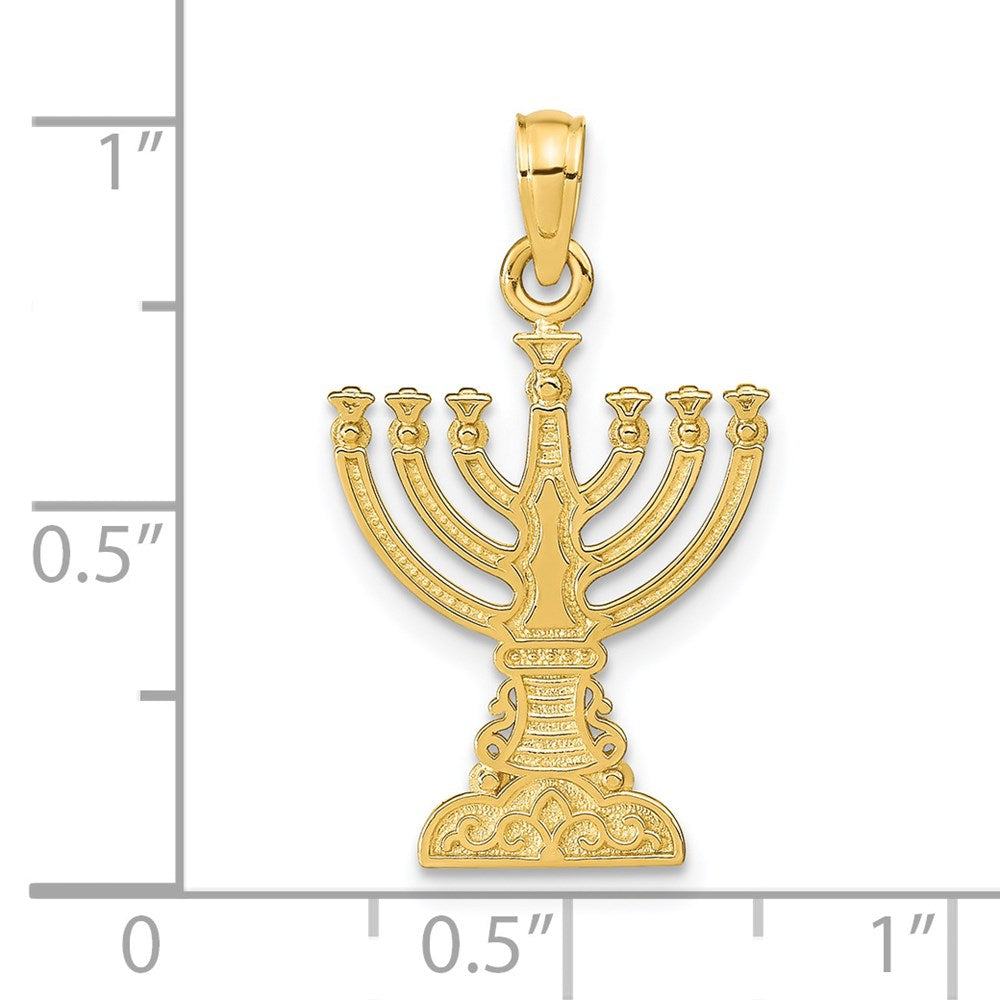 14k Yellow Gold 15 mm Menorah Pendant (1.44 grams)