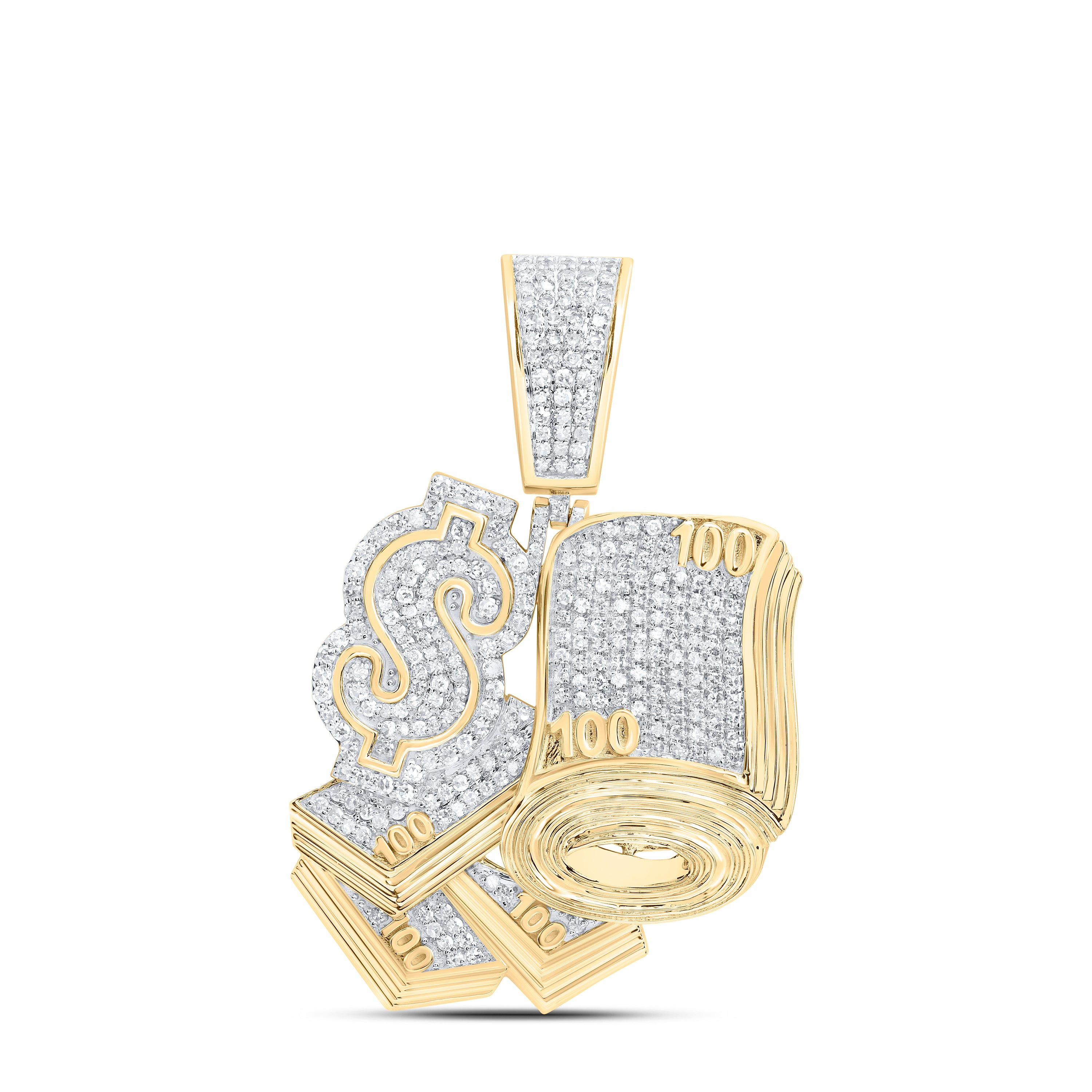 10Kt Gold 1Ctw-Dia Nk Dollar Mens Charm