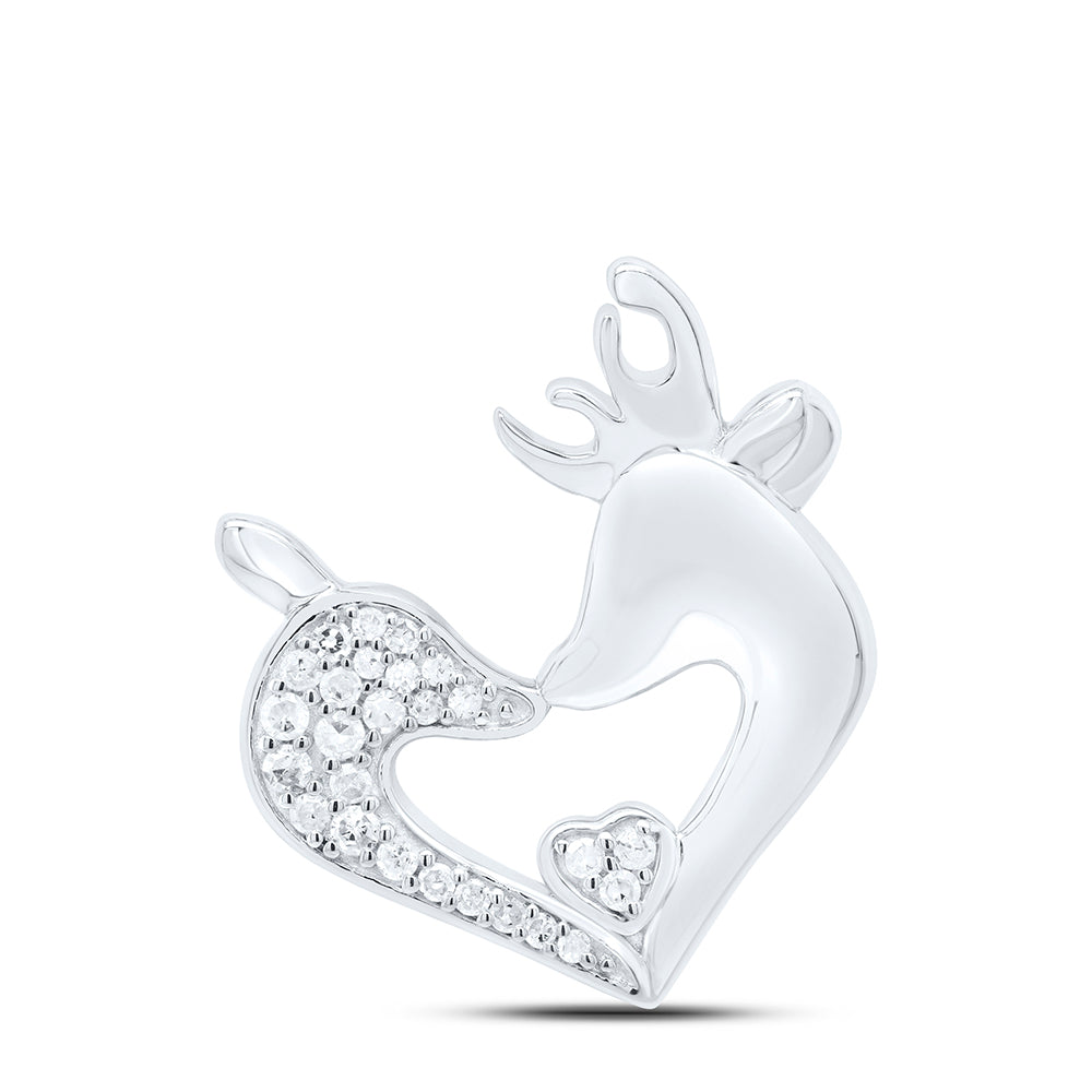 Sterling Silver 1/10Ctw-Dia P1 Gift Dear Heart Pendant