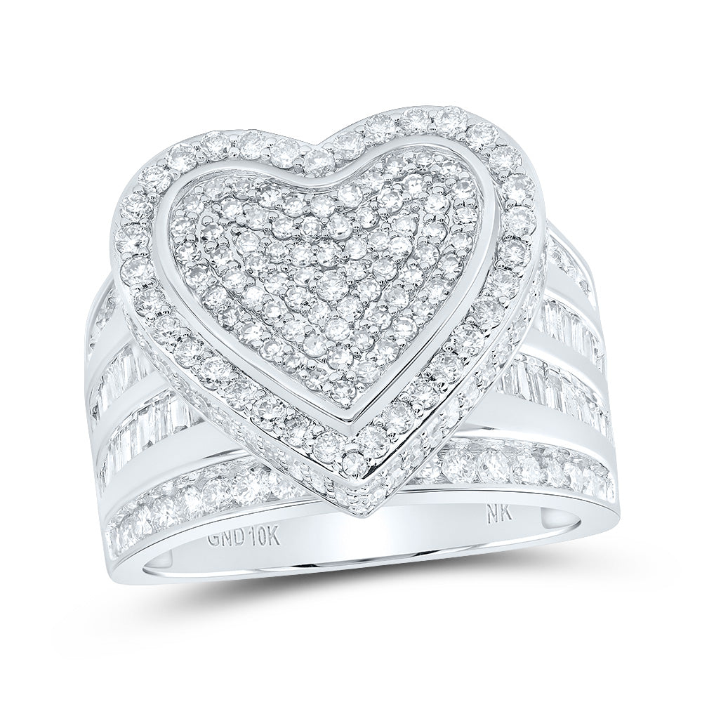 2 1/5Ctw- Dia Nk Fashion Heart Ring (10.62 grams)