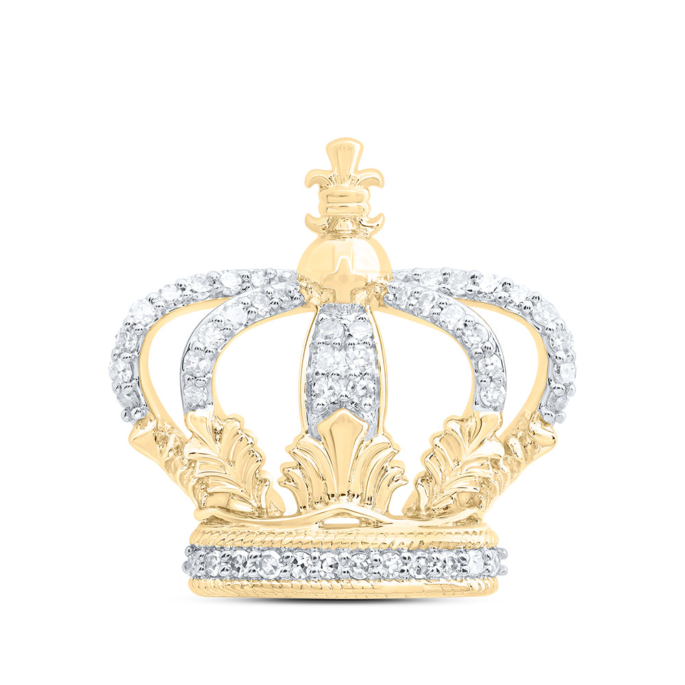 10Kt Gold 1/3Ctw-Dia Nk Crown Mens Charm