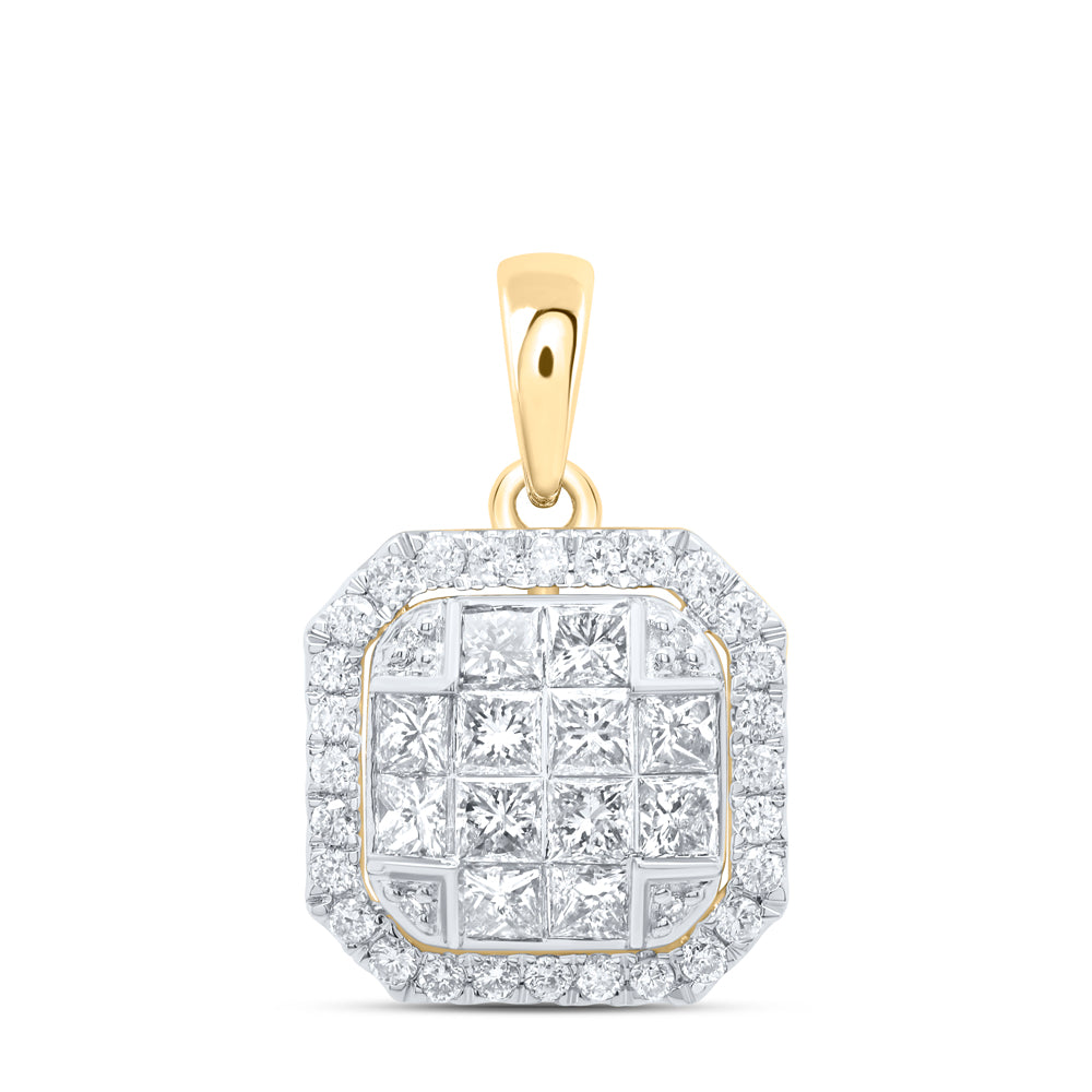 14Kt Gold 7/8Ctw-Dia Cn Fashion Octagon Pendant