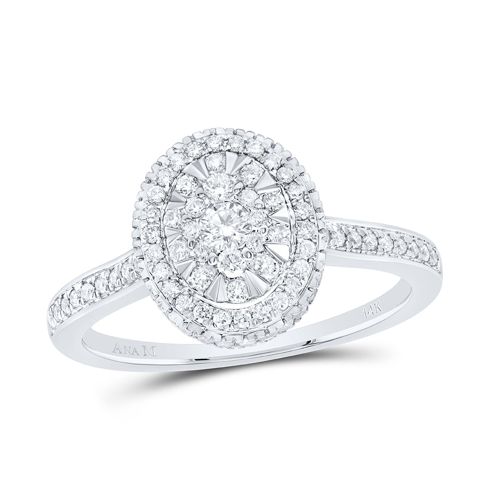 1/2Ctw-Dia Ana M Fashion Oval Ring (3.2 grams)