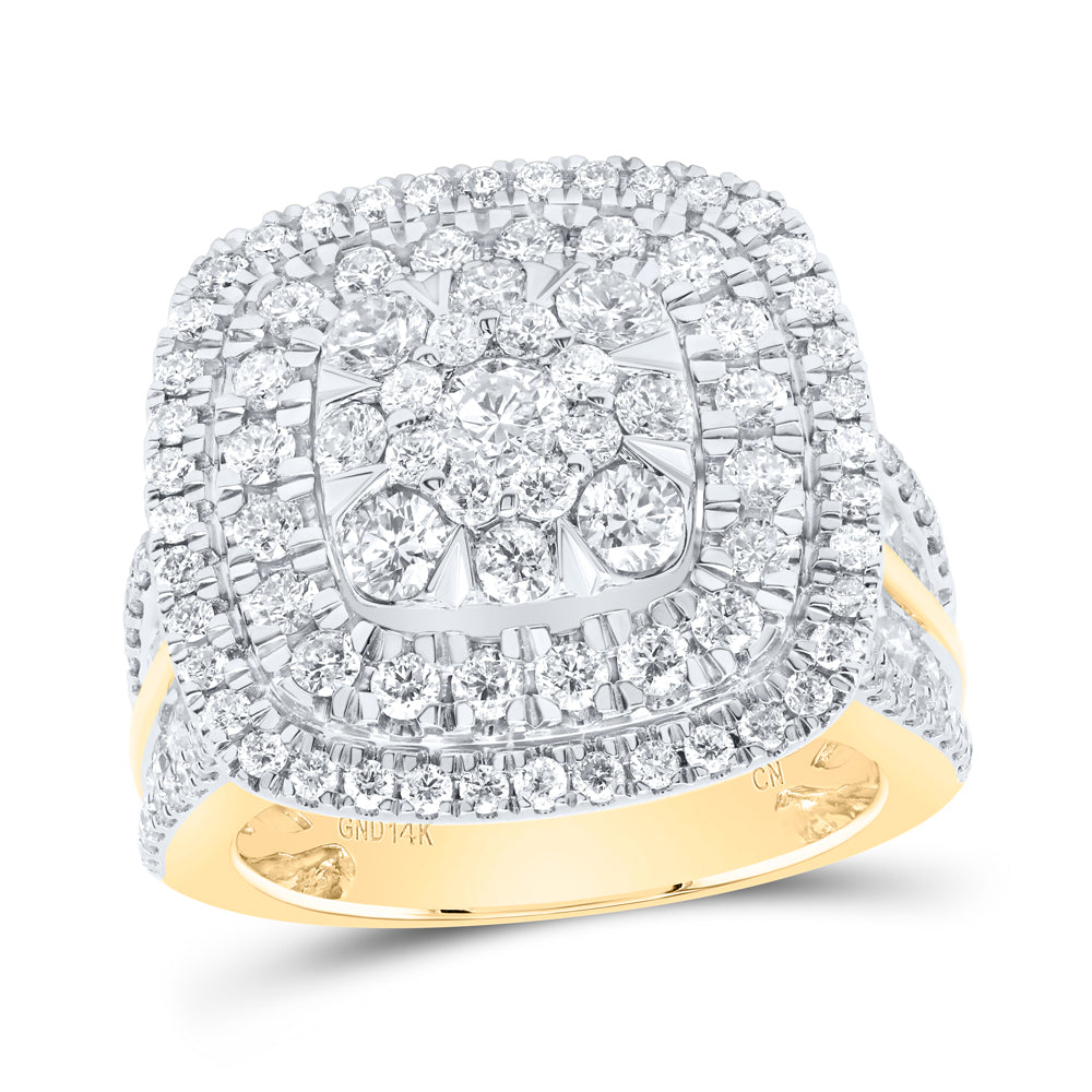 3Ctw-Dia Cn Cushion Ladies Ring (11.23 grams)