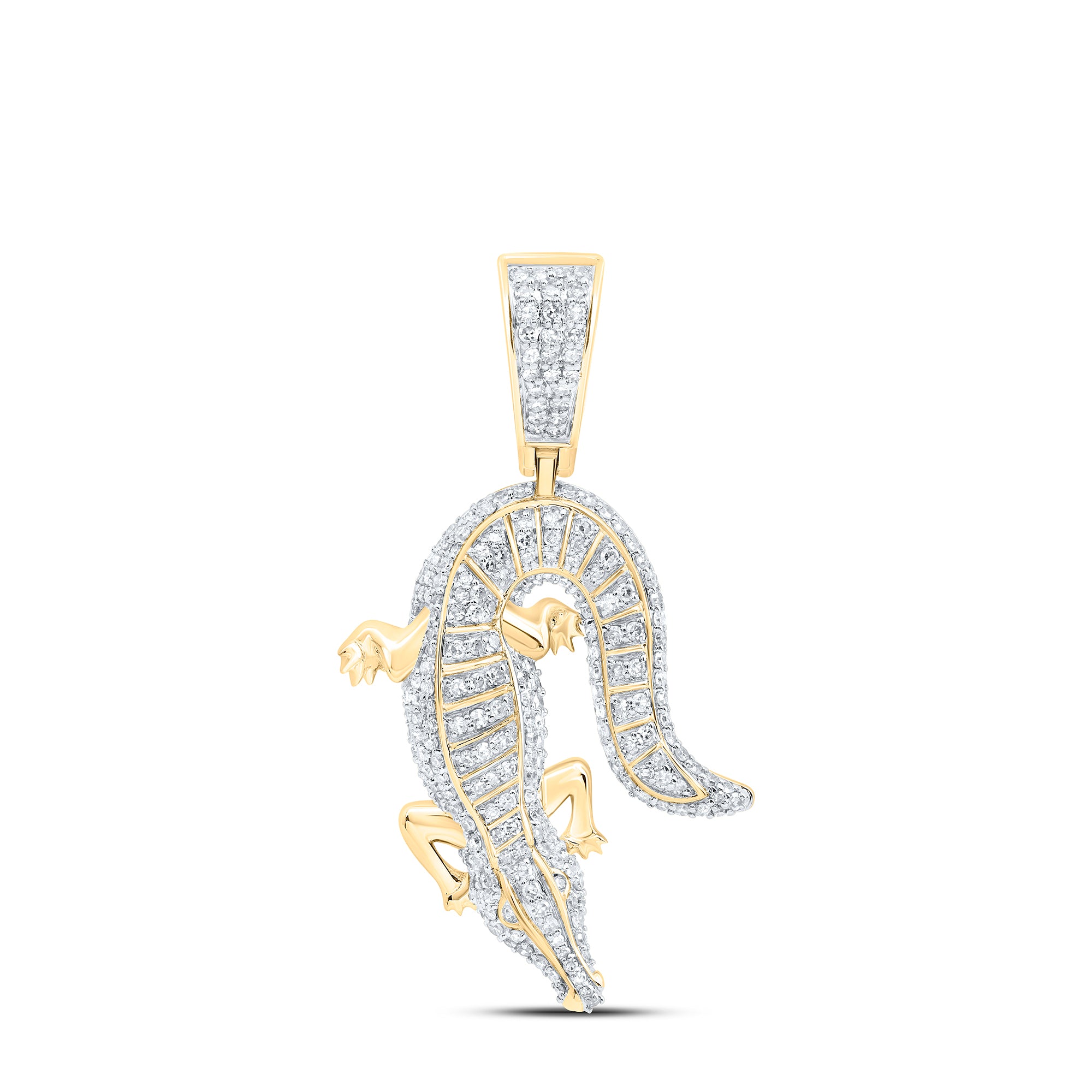 14Kt Gold 1 1/3Ctw-Dia Nk Crocodile Fashion Pendant