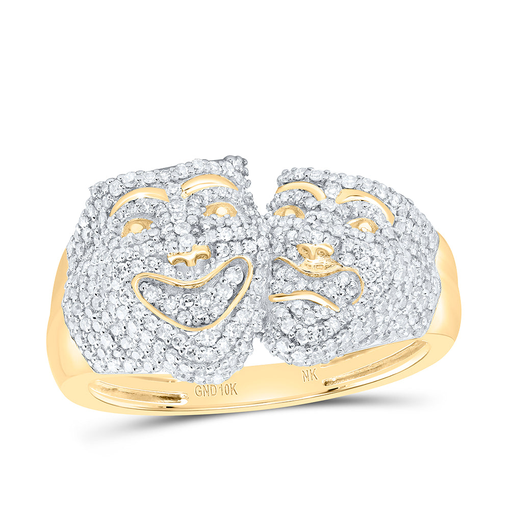 7/8Ctw-Dia Nk Laugh And Cry Mens Ring (5.11 grams)