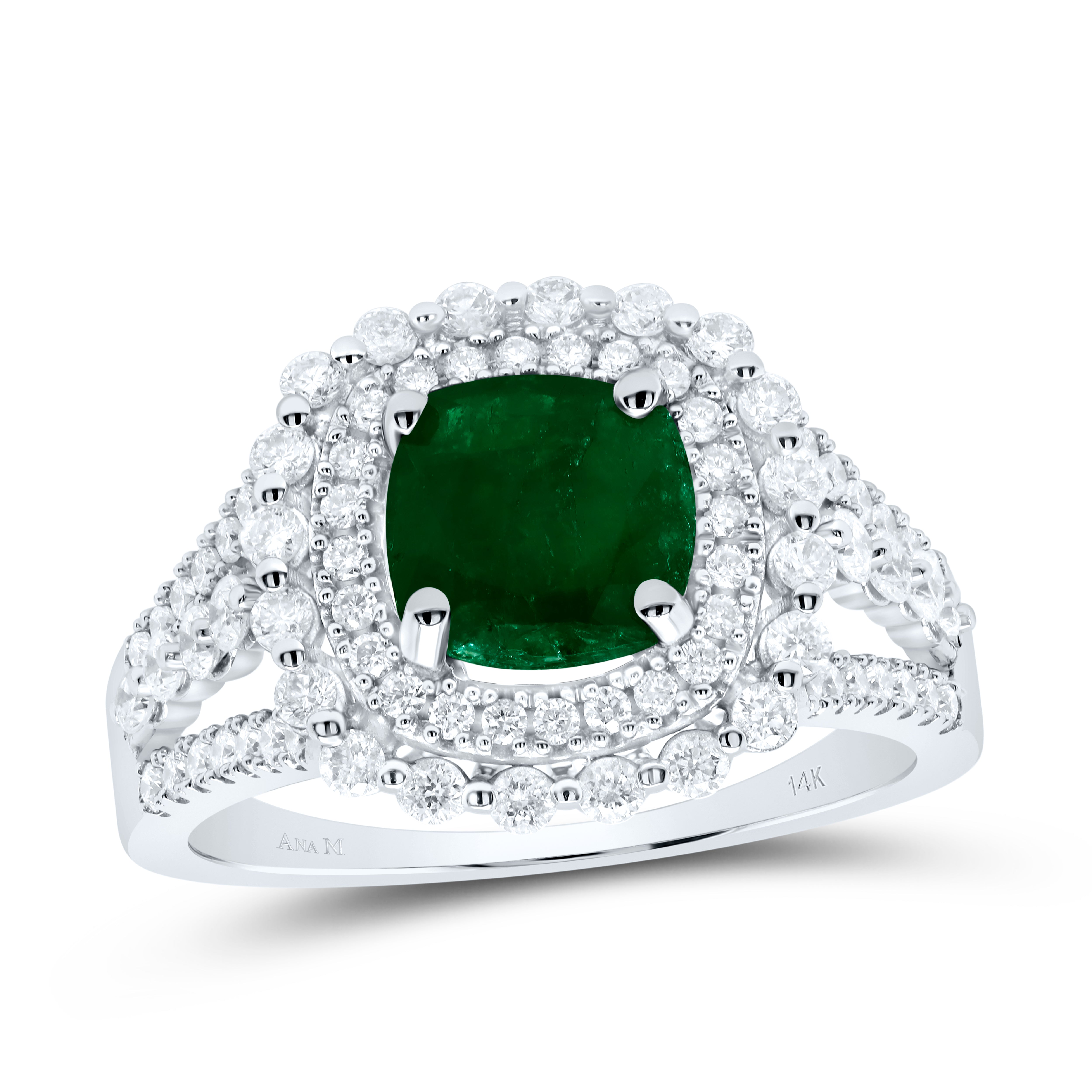 3/4Ctw-Dia Ana M 7Mm Cu-Em Nat Gem Ring (4.95 grams)