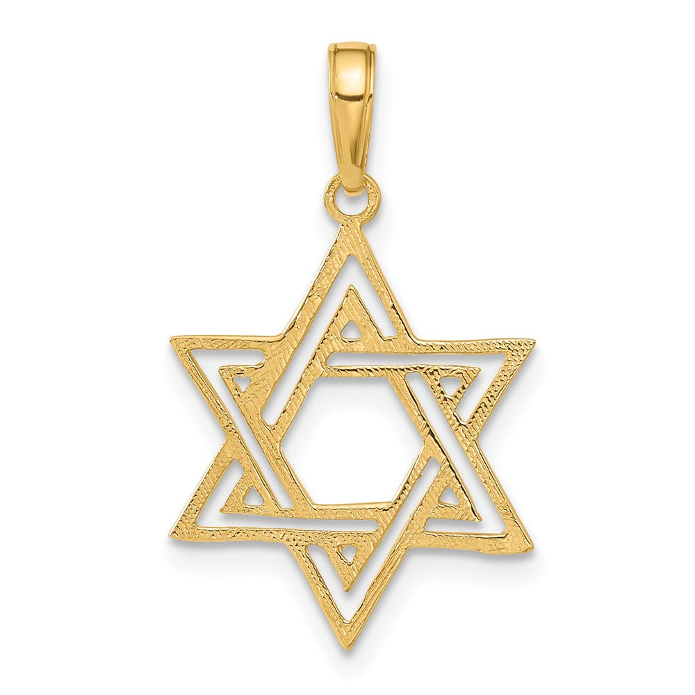 14k Yellow Gold 17 mm Star of David Pendant (0.84 grams)