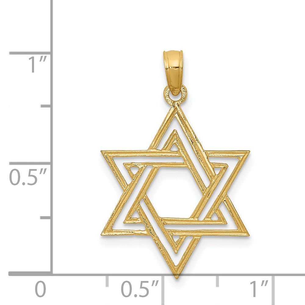 14k Yellow Gold 17 mm Star of David Pendant (0.84 grams)