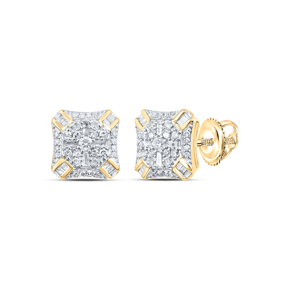 10Kt Gold 1/2Ctw-Dia P1 Gift Square Stud Earring