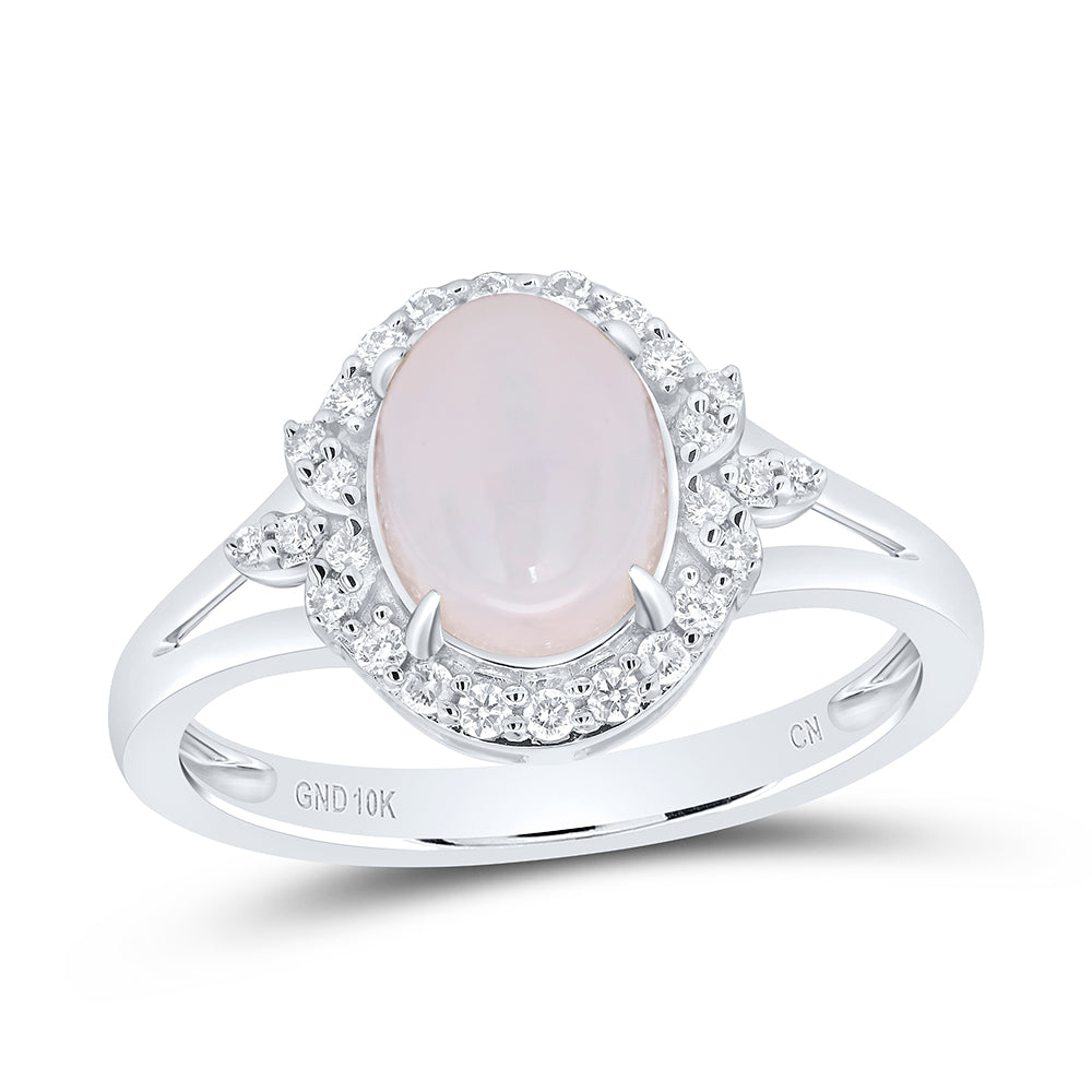1/5Ctw-Dia Cn 9X7Mm-Ov-Opal Nat Gem Ring (2.82 grams)