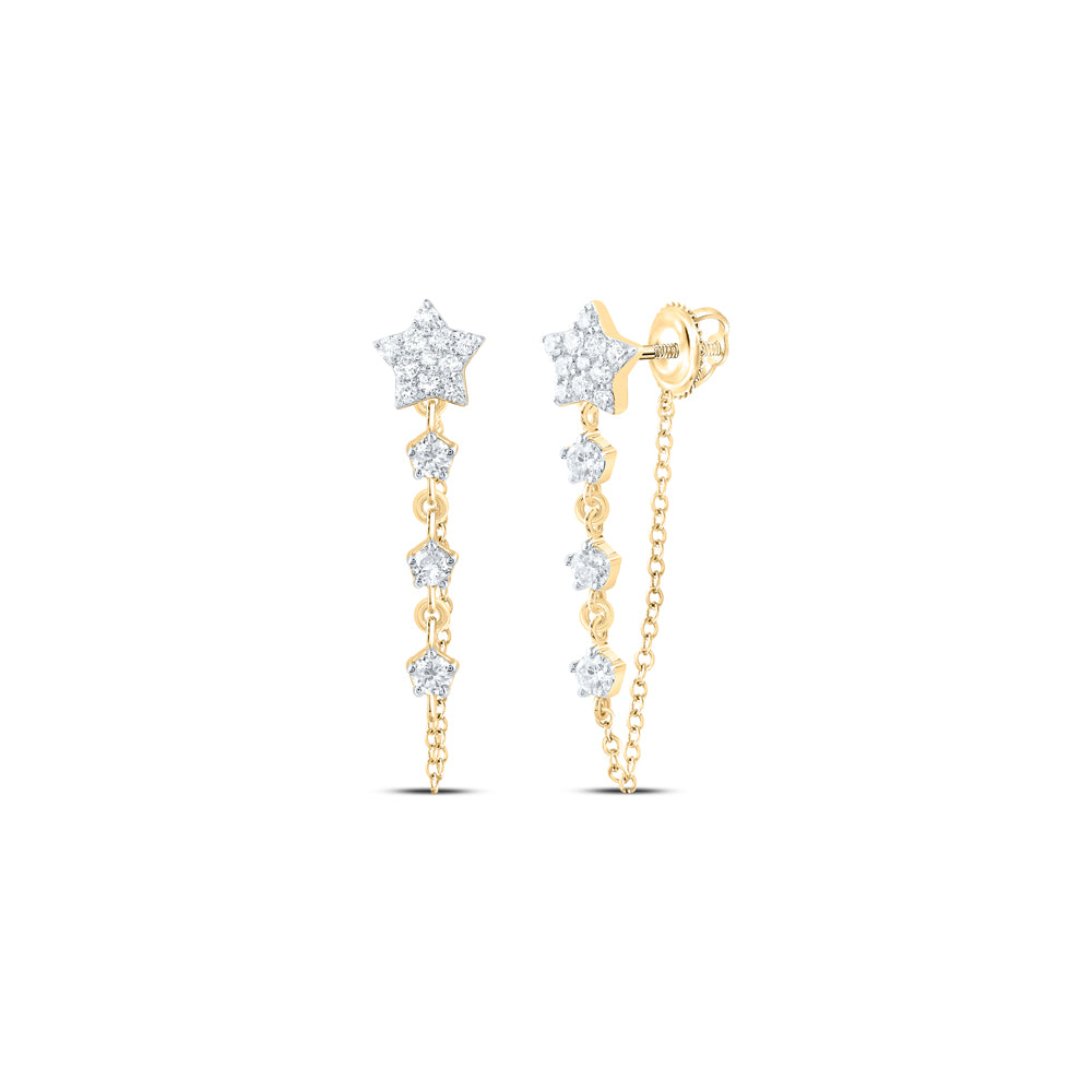10Kt Gold 1/3Ctw-Dia Cn Fashion Twinkle Star Earring