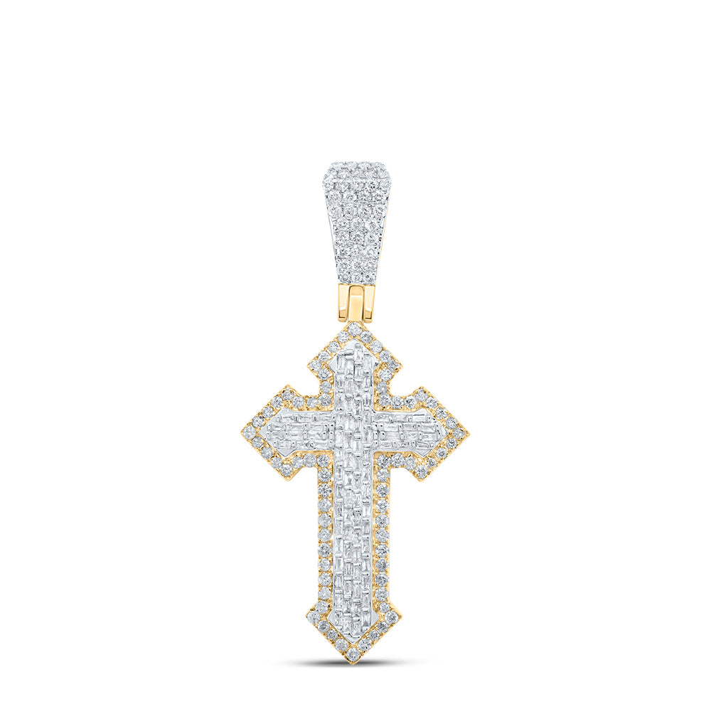 10Kt Gold 2 7/8Ctw-Dia P1 Cross Mens Charm