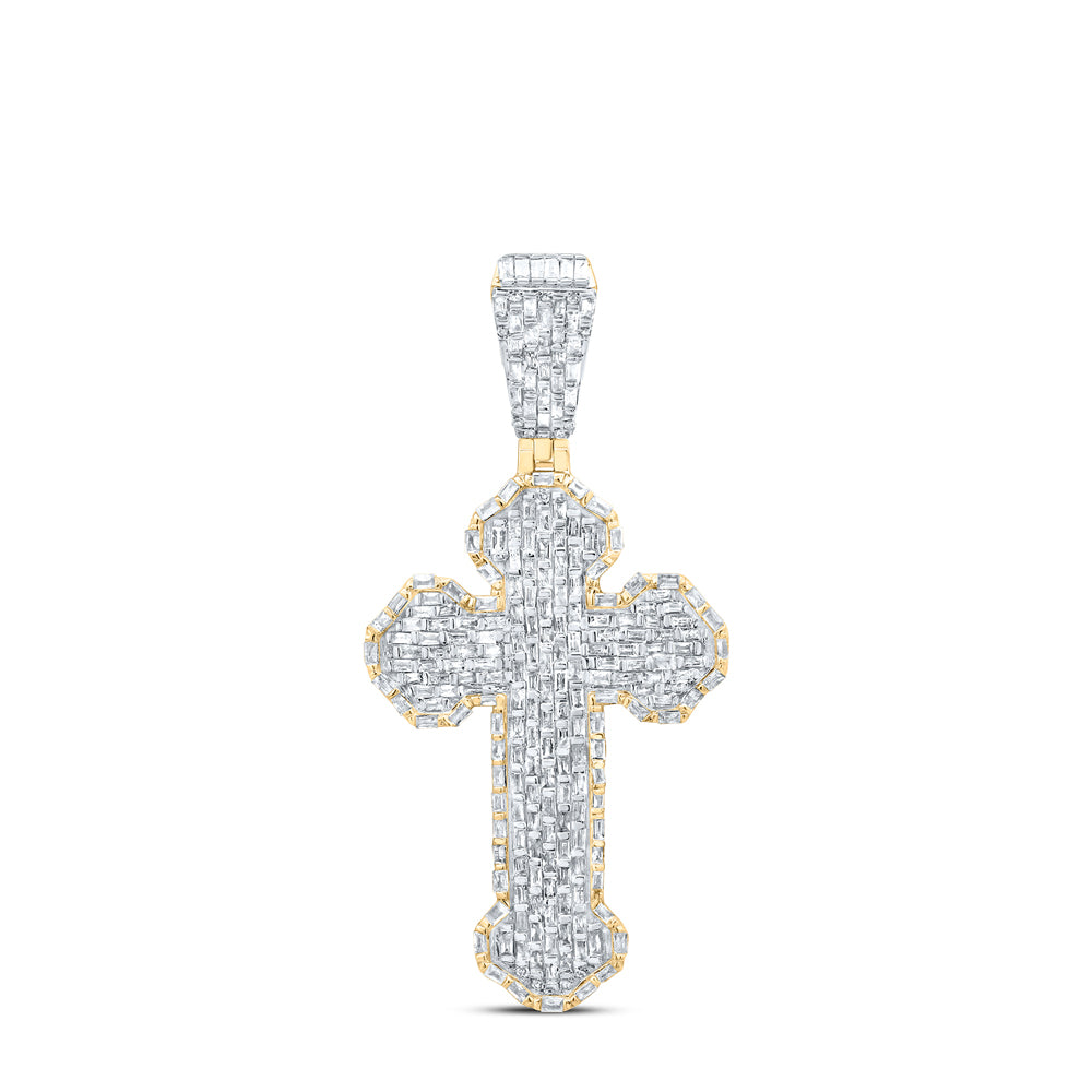 10Kt Gold 2 3/8Ctw-Dia P1 Cross Mens Charm